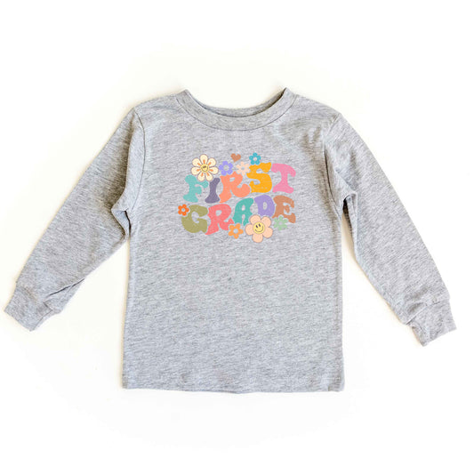 First Grade Flowers | Youth Graphic Long Sleeve Tee