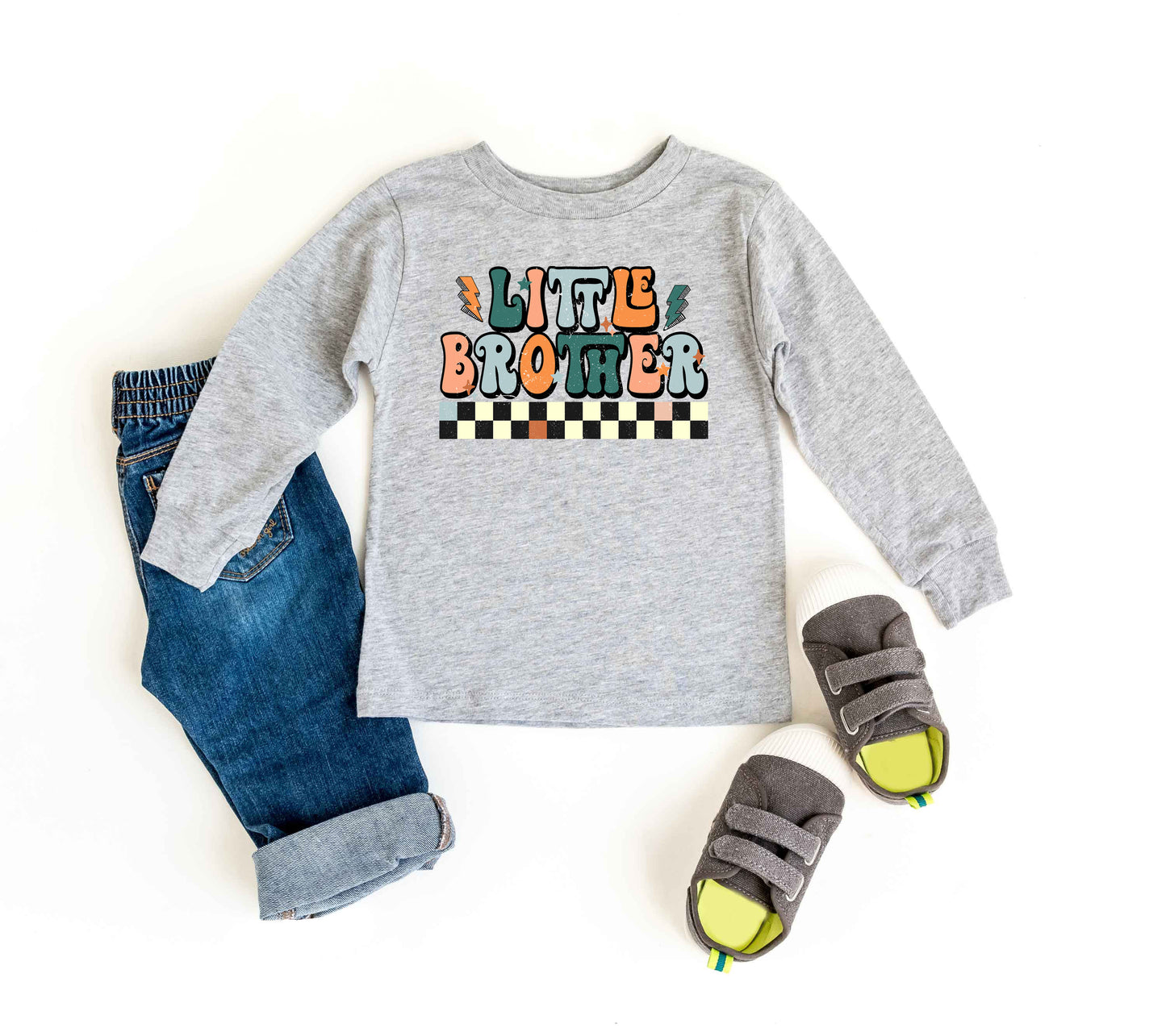 Little Brother Checkered | Youth Graphic Long Sleeve Tee