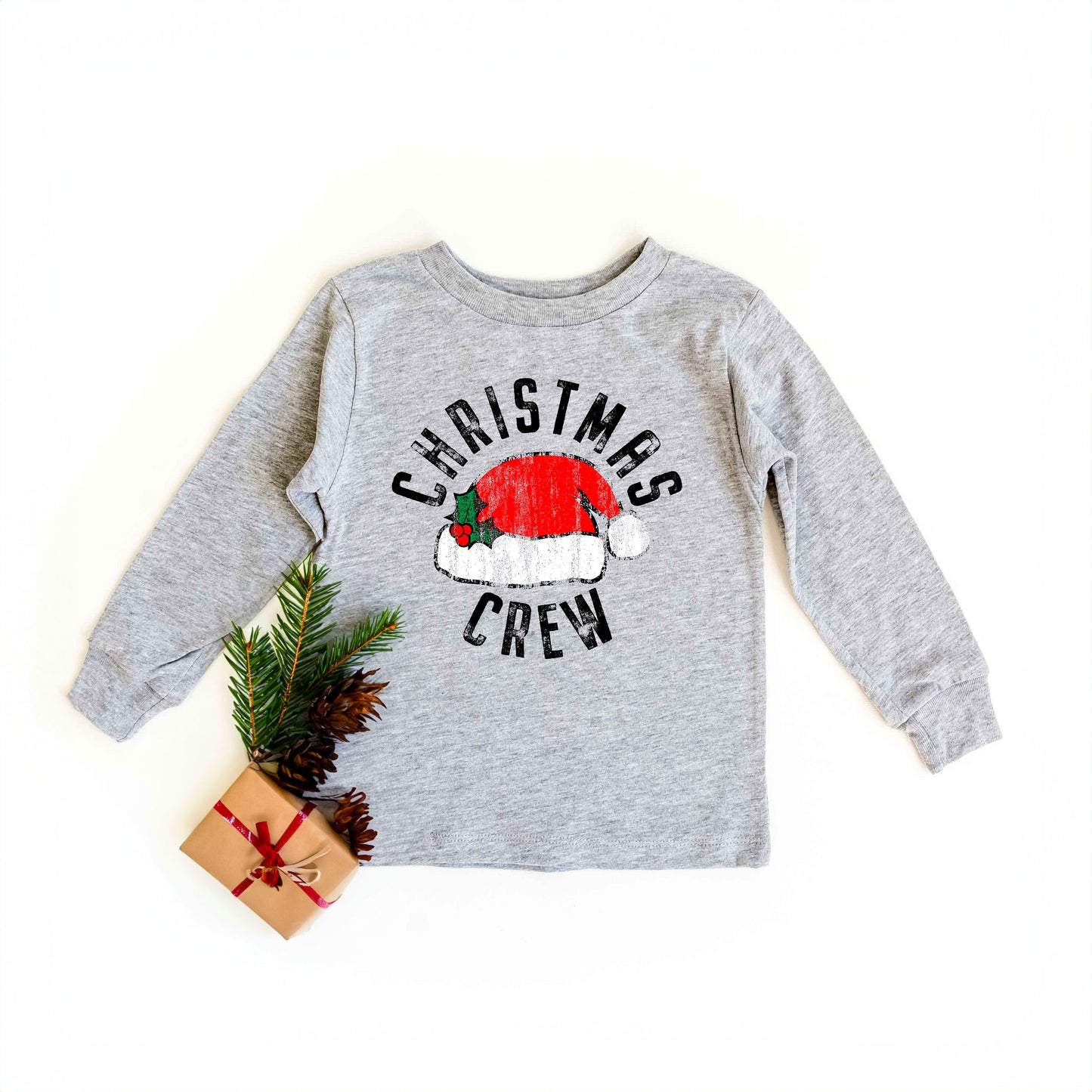 Christmas Crew Hat | Youth Graphic Long Sleeve Tee