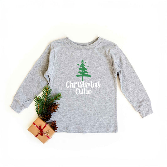 Christmas Tree Cutie Glitter | Toddler Graphic Long Sleeve Tee