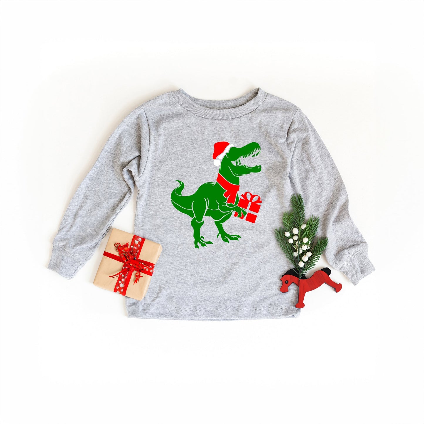 Dino Present | Youth Graphic Long Sleeve Tee