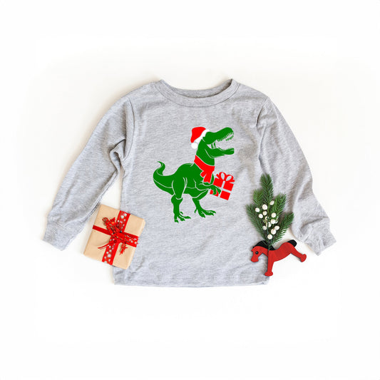Dino Present | Toddler Graphic Long Sleeve Tee
