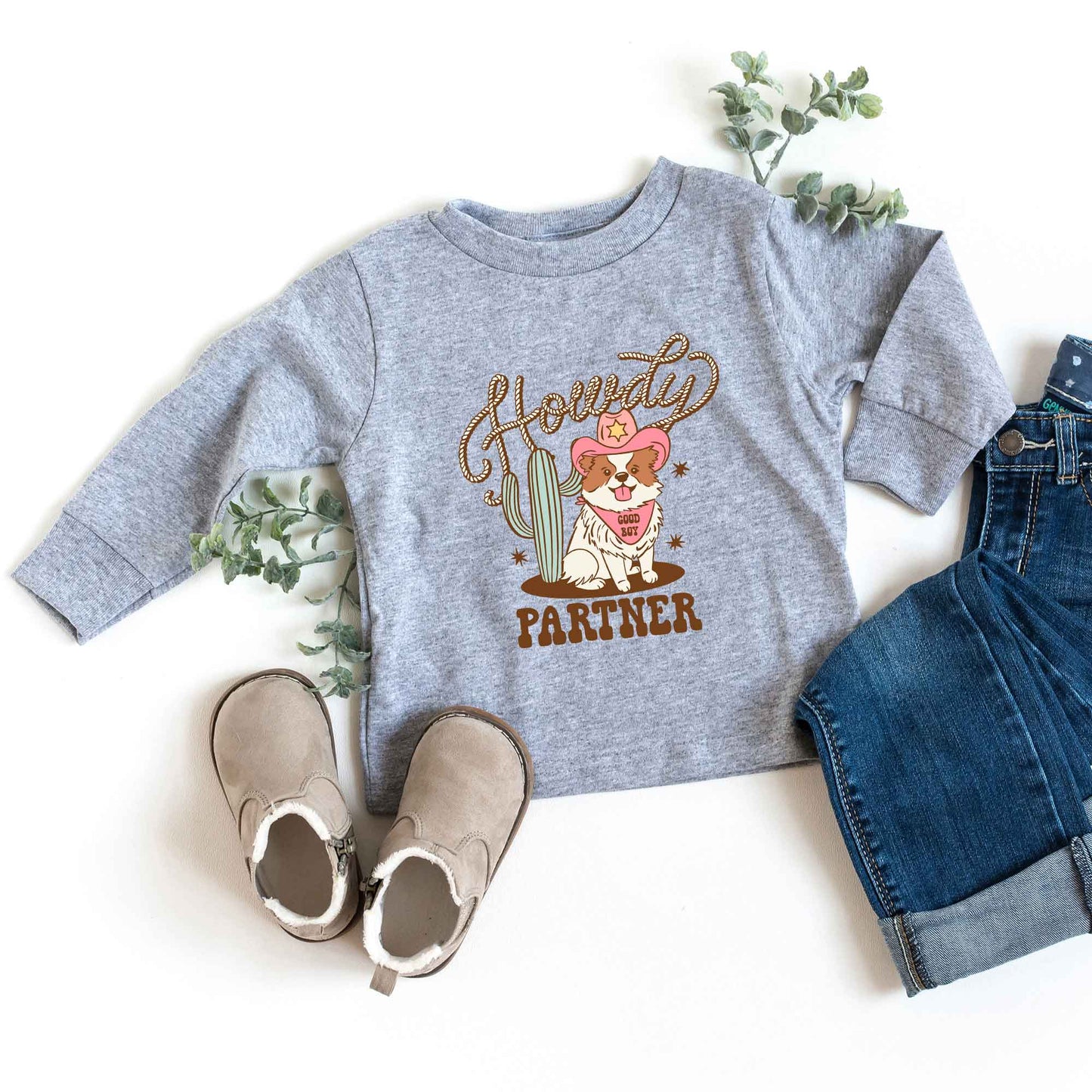 Howdy Partner Dog | Youth Long Sleeve Tee