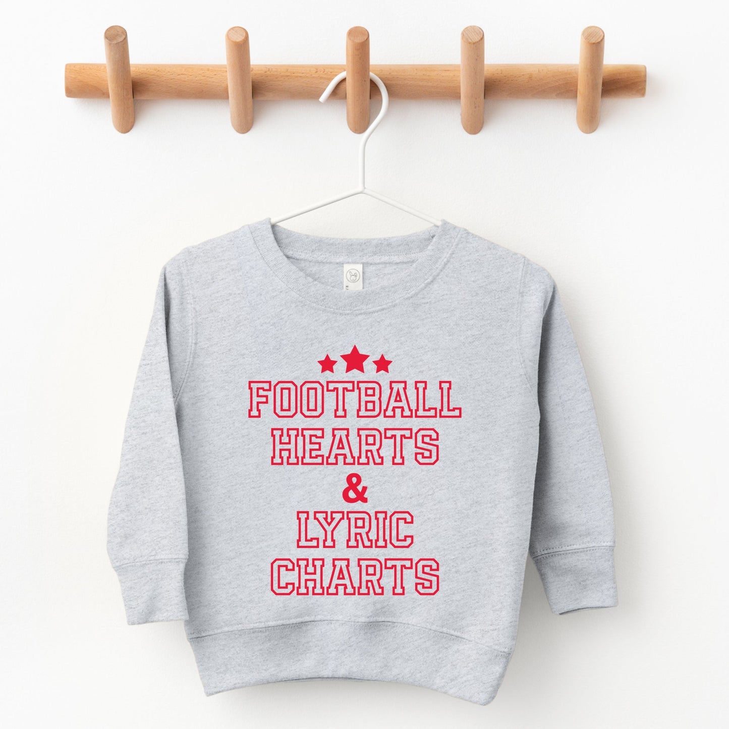 Football Hearts & Lyric Charts - Kids Toddler Sweatshirt and Kids Youth Sweatshirt