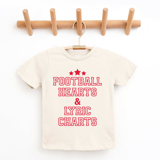 Football Hearts & Lyric Charts - Kids Youth Short Sleeve Tee and Toddler Short Sleeve Tee