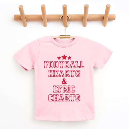 Football Hearts & Lyric Charts - Kids Youth Short Sleeve Tee and Toddler Short Sleeve Tee