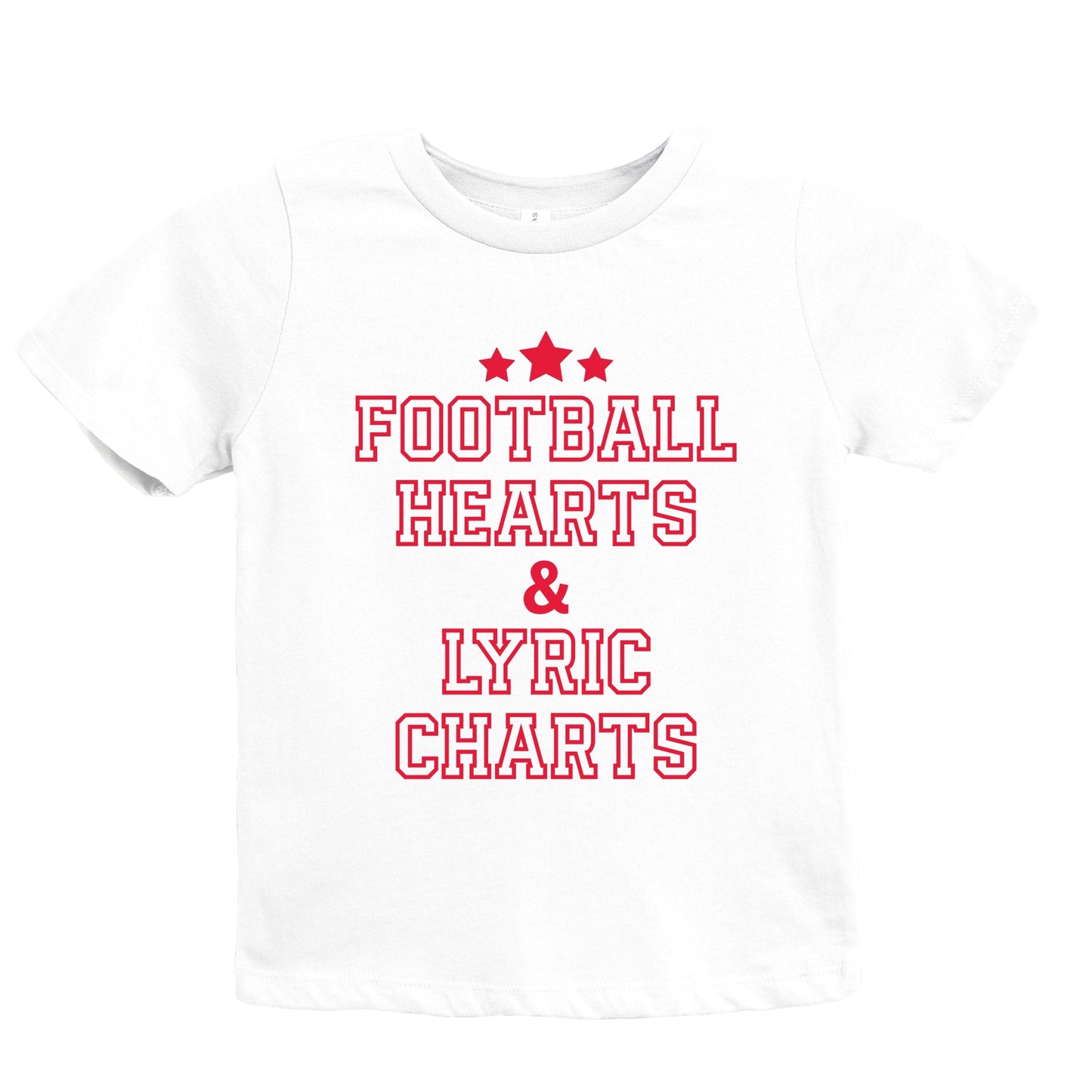 Football Hearts & Lyric Charts - Kids Youth Short Sleeve Tee and Toddler Short Sleeve Tee