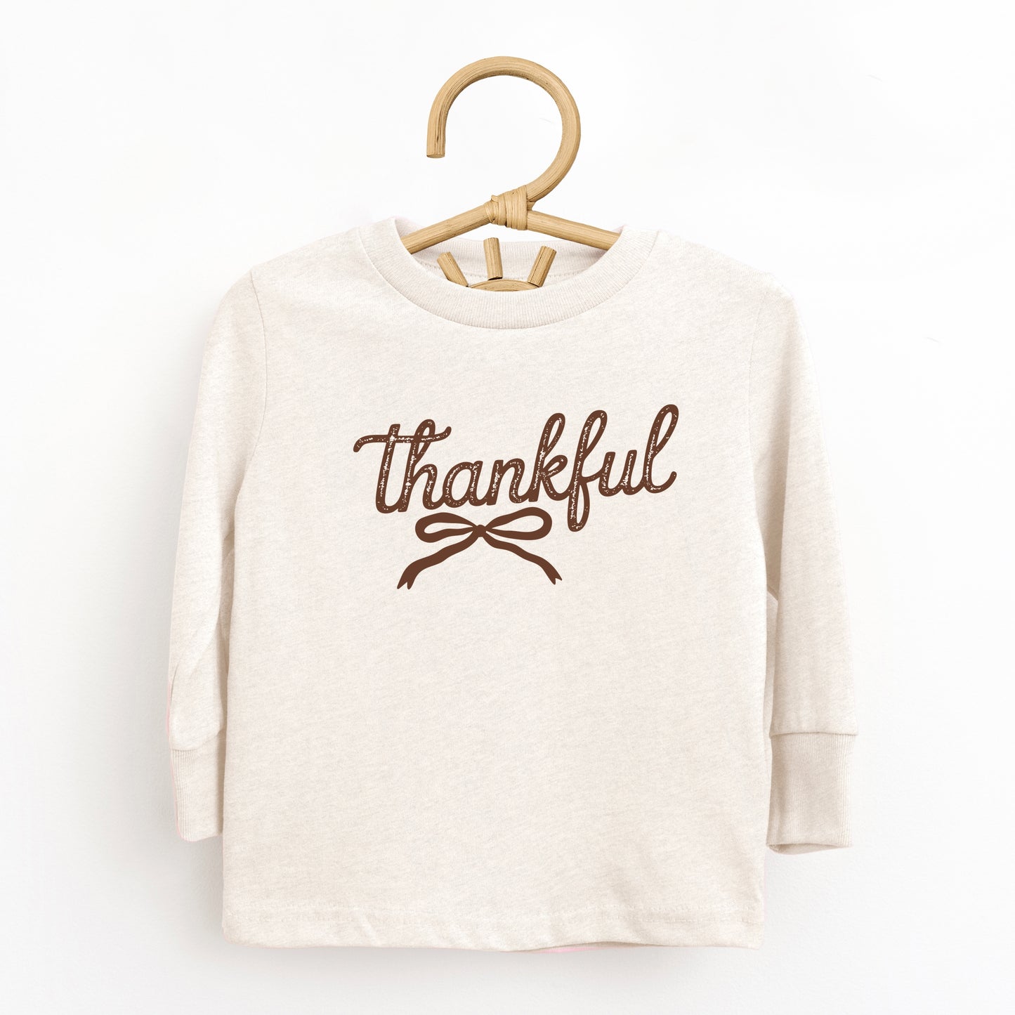 Thankful Coquette Distressed - Toddler Long Sleeve Graphic Tee and Youth Long Sleeve Graphic T-Shirt