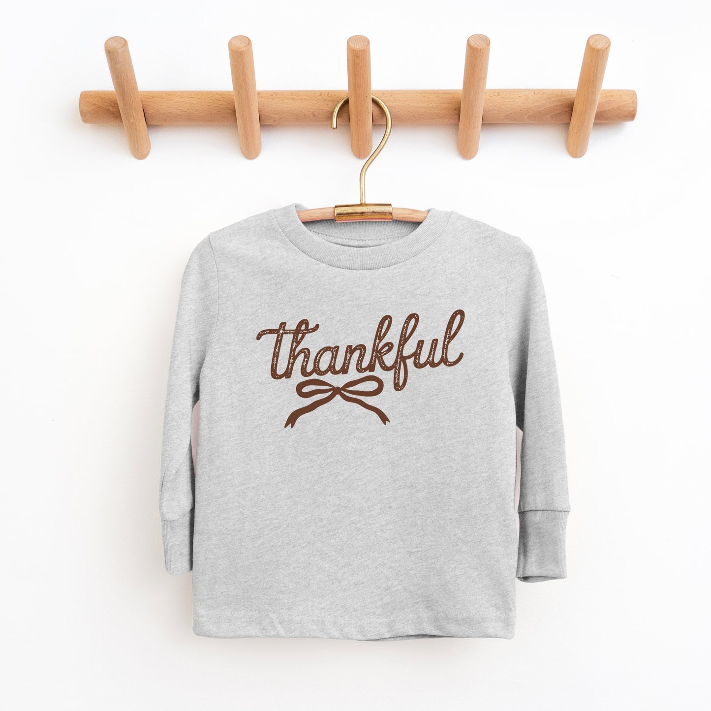 Thankful Coquette Distressed - Toddler Long Sleeve Graphic Tee and Youth Long Sleeve Graphic T-Shirt