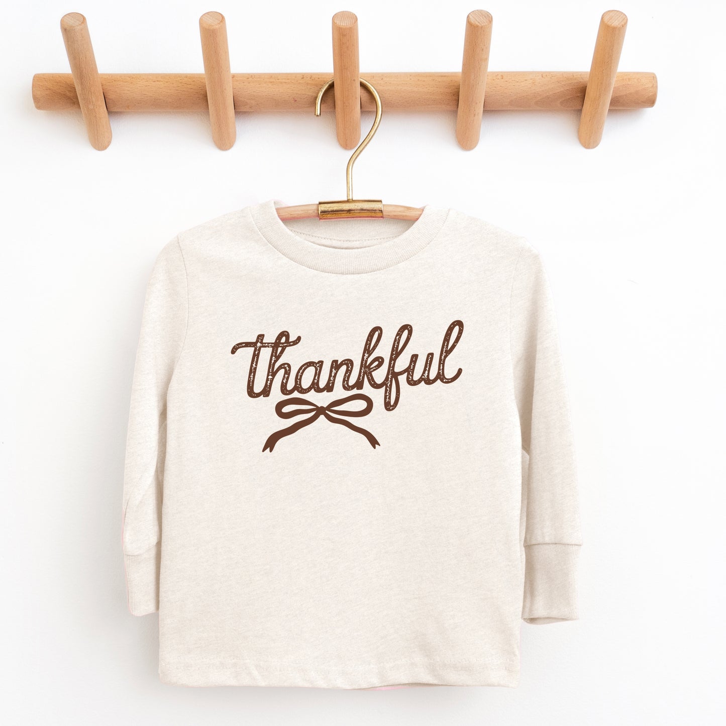 Thankful Coquette Distressed - Toddler Long Sleeve Graphic Tee and Youth Long Sleeve Graphic T-Shirt