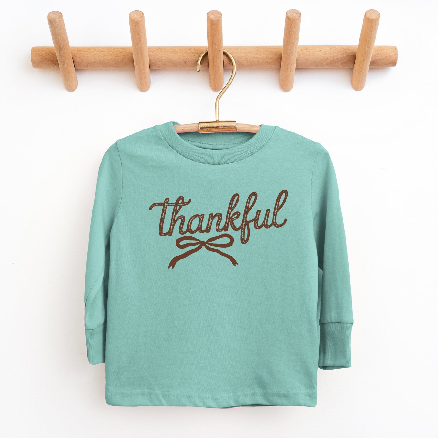 Thankful Coquette Distressed - Toddler Long Sleeve Graphic Tee and Youth Long Sleeve Graphic T-Shirt