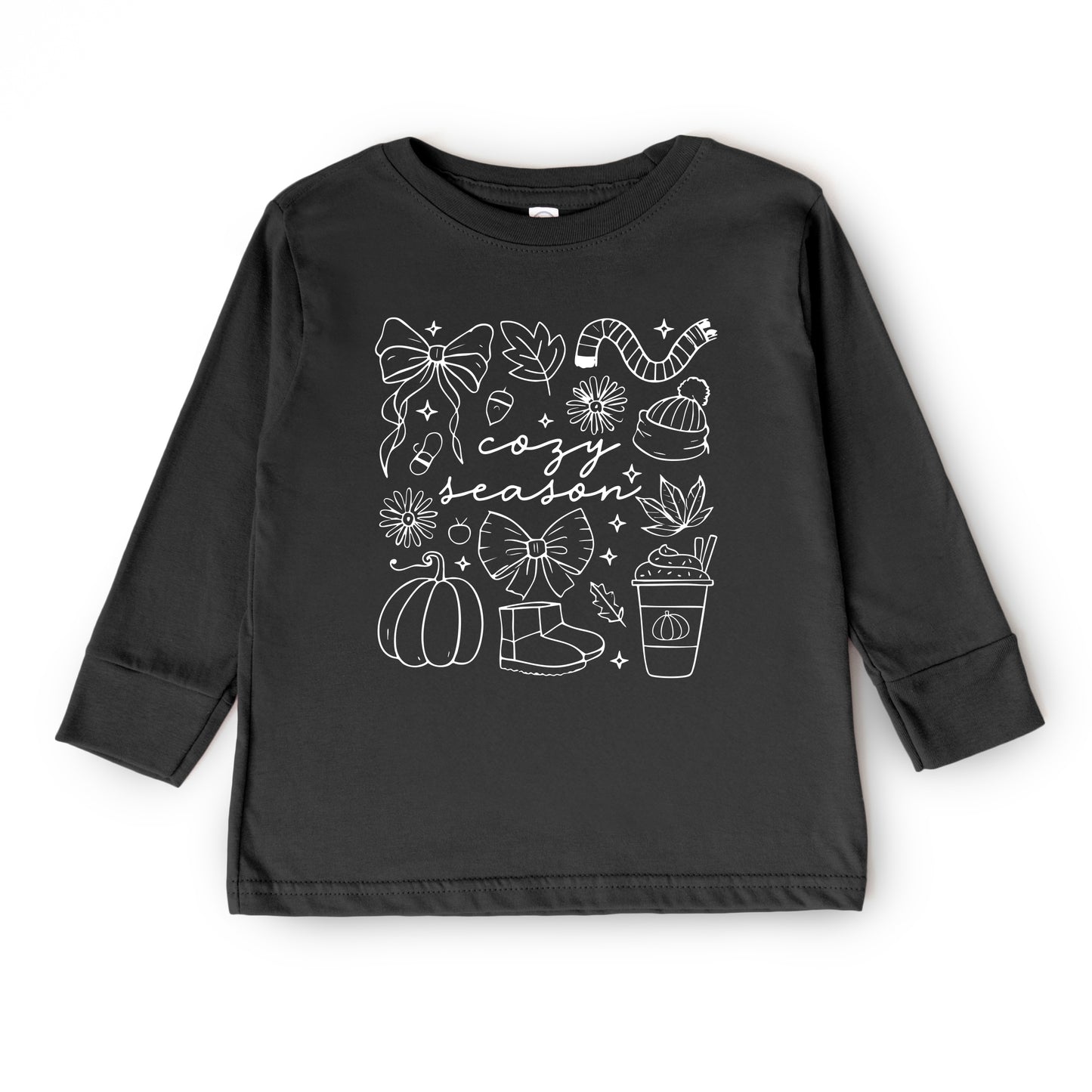 Cozy Season Coquette Icons - Toddler Long Sleeve Graphic Tee and Youth Long Sleeve Graphic T-Shirt