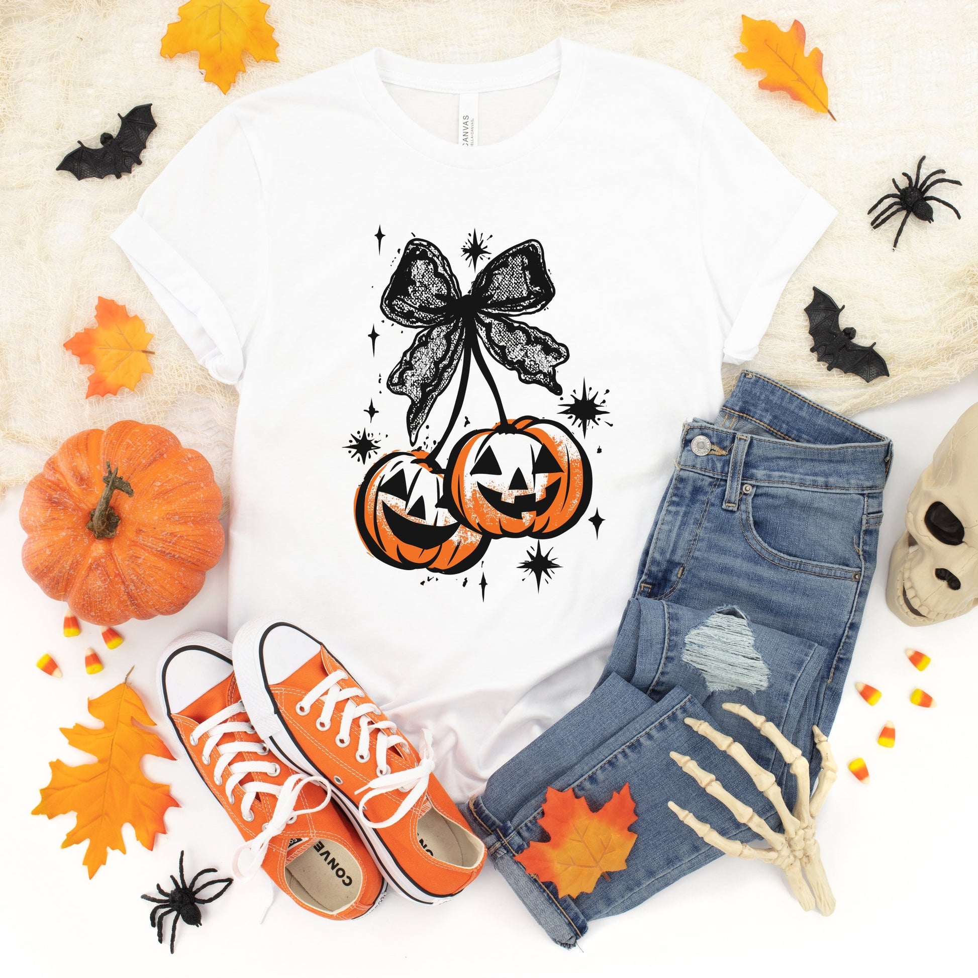 Coquette Pumpkin Cherries - Youth Short Sleeve Graphic T-Shirt and Toddler Short Sleeve Graphic T-Shirt