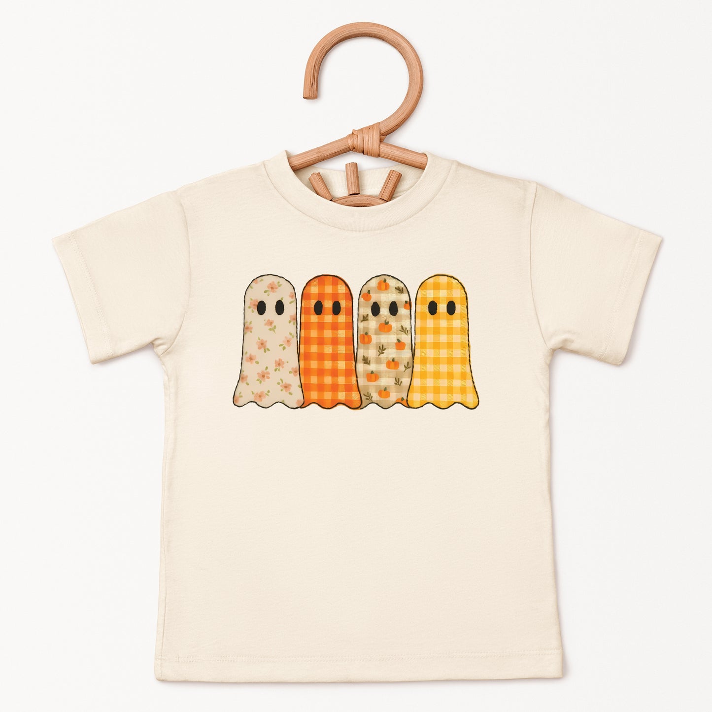 Four Ghosts Checkered Quilted Printed - Youth Short Sleeve Graphic T-Shirt and Toddler Short Sleeve Graphic T-Shirt