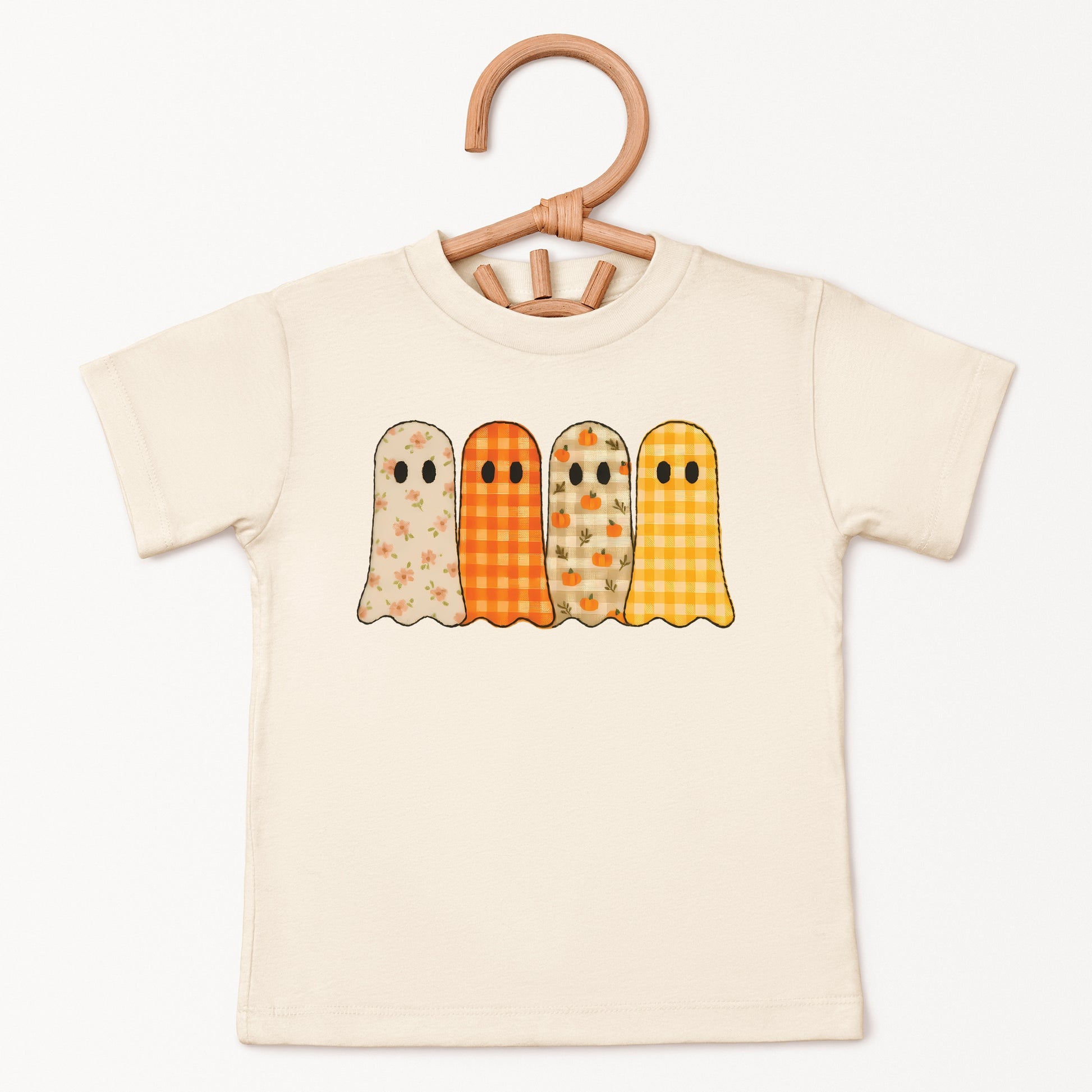 Four Ghosts Checkered Quilted Printed - Youth Short Sleeve Graphic T-Shirt and Toddler Short Sleeve Graphic T-Shirt