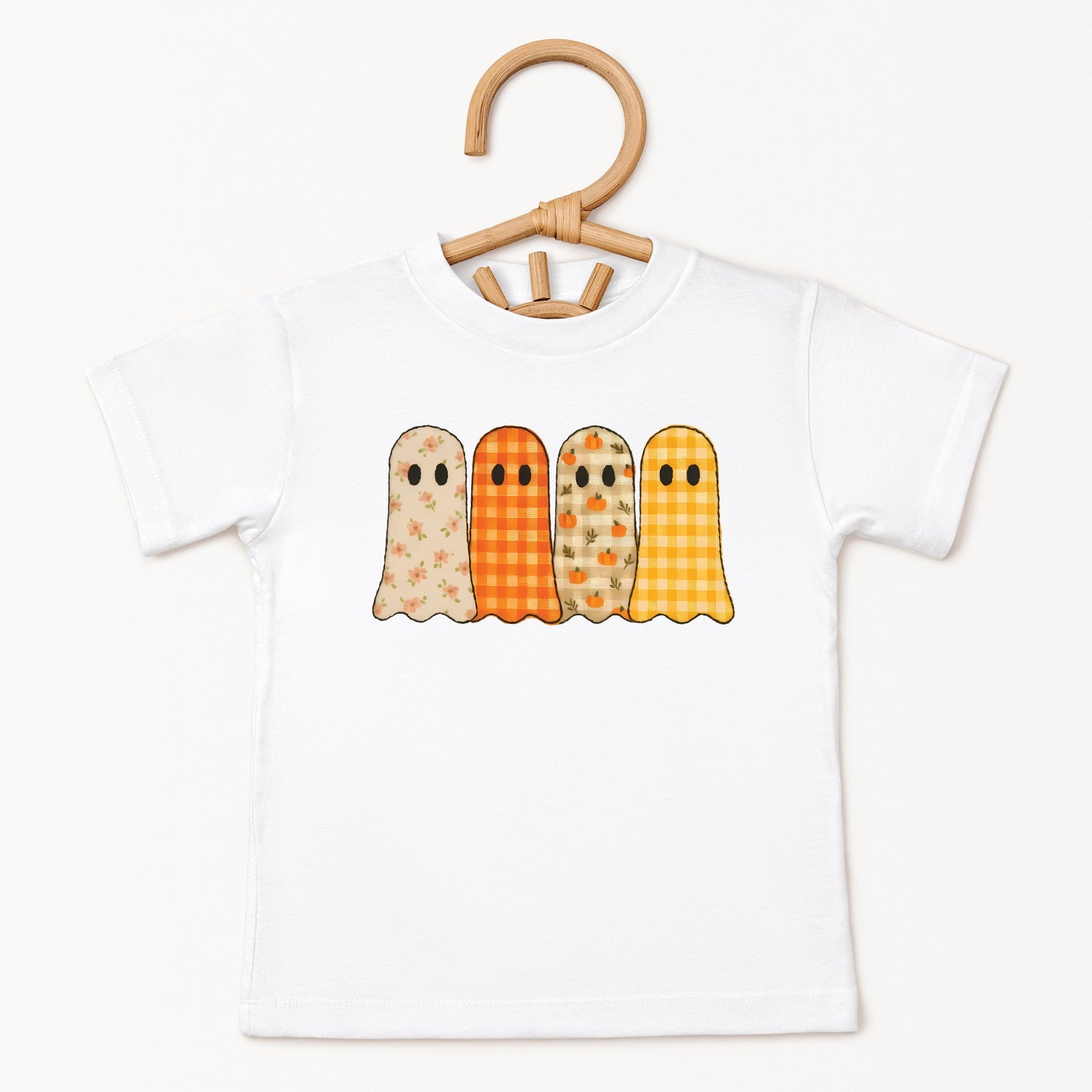 Four Ghosts Checkered Quilted Printed - Youth Short Sleeve Graphic T-Shirt and Toddler Short Sleeve Graphic T-Shirt