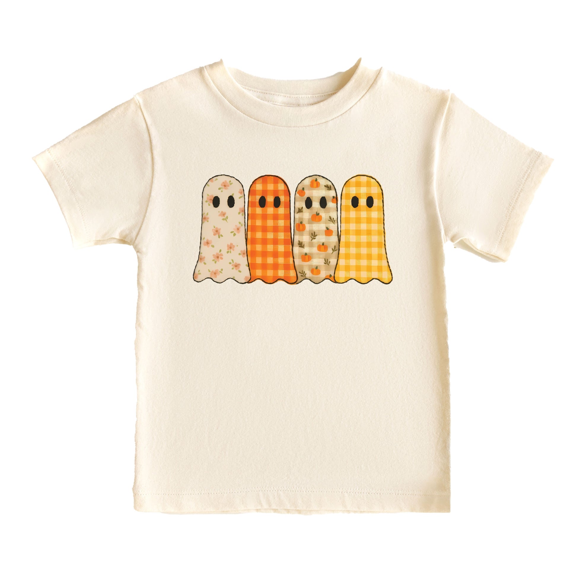 Four Ghosts Checkered Quilted Printed - Youth Short Sleeve Graphic T-Shirt and Toddler Short Sleeve Graphic T-Shirt