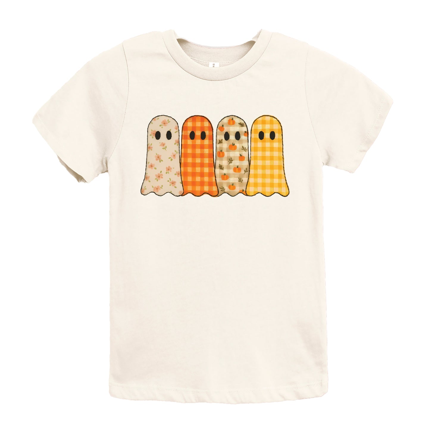 Four Ghosts Checkered Quilted Printed - Youth Short Sleeve Graphic T-Shirt and Toddler Short Sleeve Graphic T-Shirt