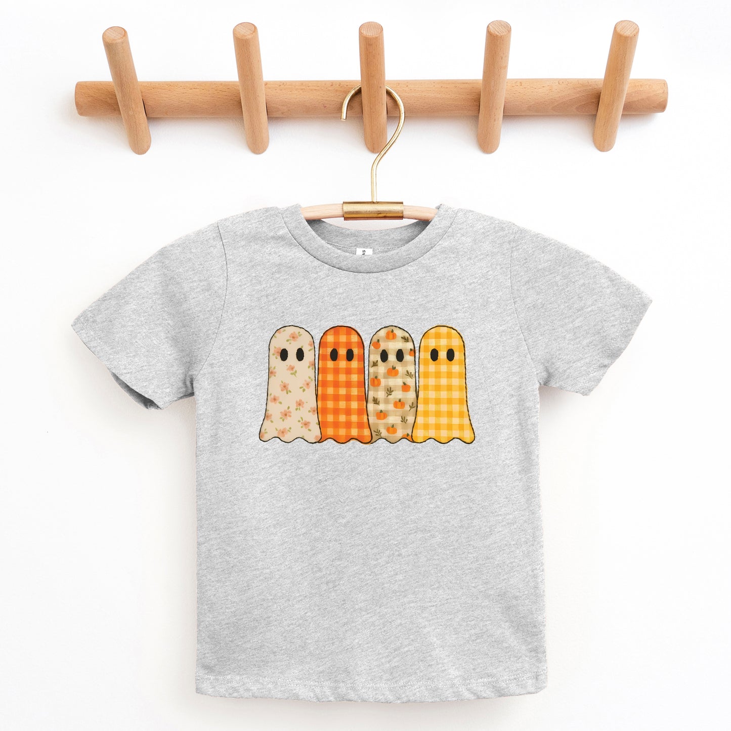 Four Ghosts Checkered Quilted Printed - Youth Short Sleeve Graphic T-Shirt and Toddler Short Sleeve Graphic T-Shirt