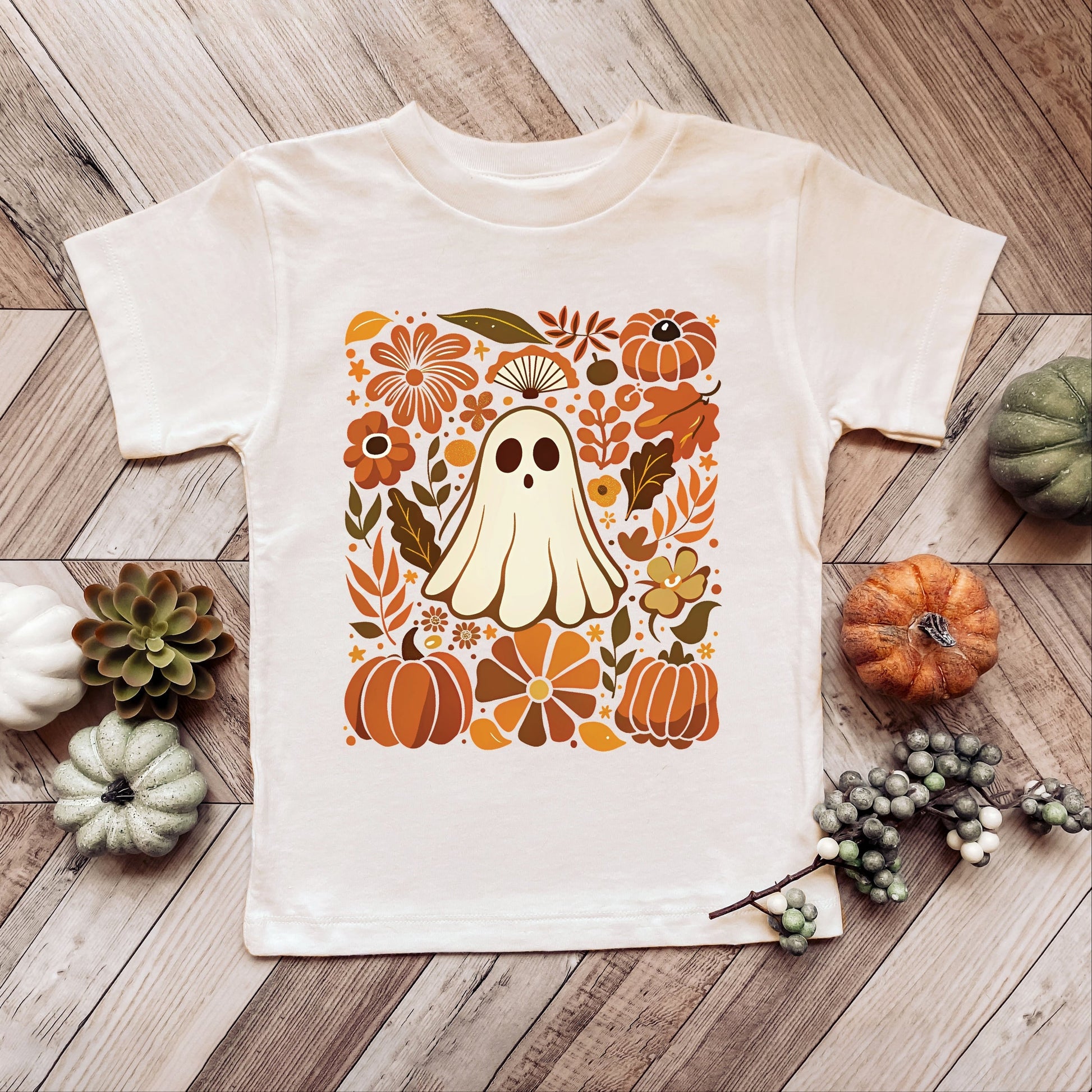Ghost Floral Collage - Youth Short Sleeve Graphic T-Shirt and Toddler Short Sleeve Graphic T-Shirt