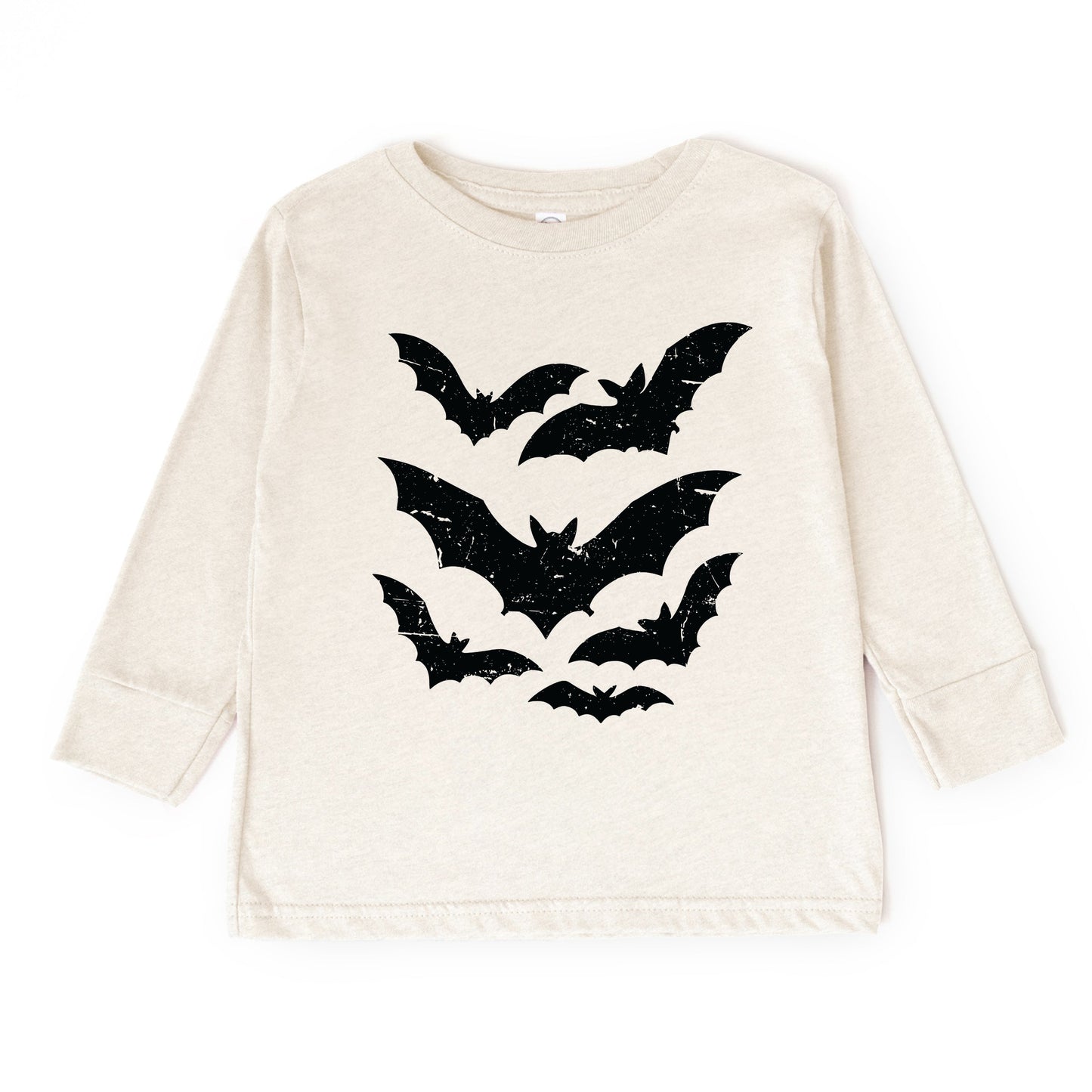 Halloween Bats Distressed - Toddler Long Sleeve Graphic Tee and Youth Long Sleeve Graphic T-Shirt