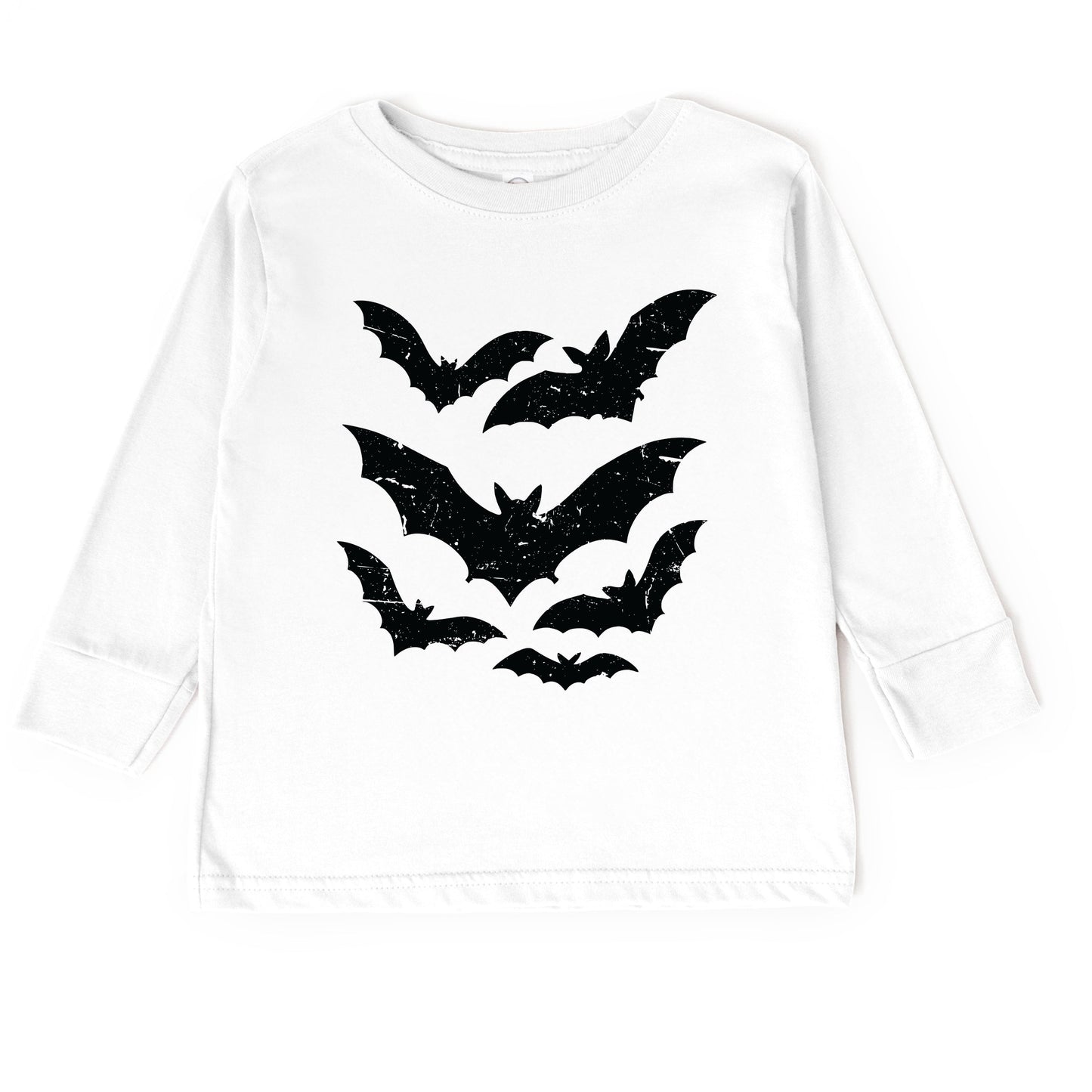 Halloween Bats Distressed - Toddler Long Sleeve Graphic Tee and Youth Long Sleeve Graphic T-Shirt