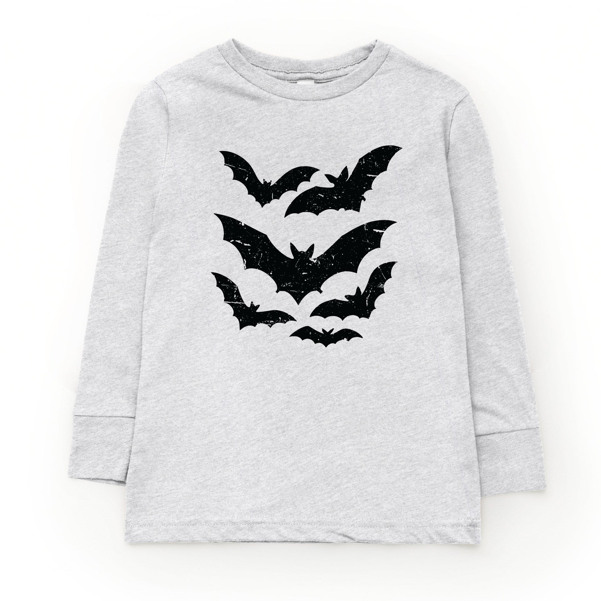 Halloween Bats Distressed - Toddler Long Sleeve Graphic Tee and Youth Long Sleeve Graphic T-Shirt