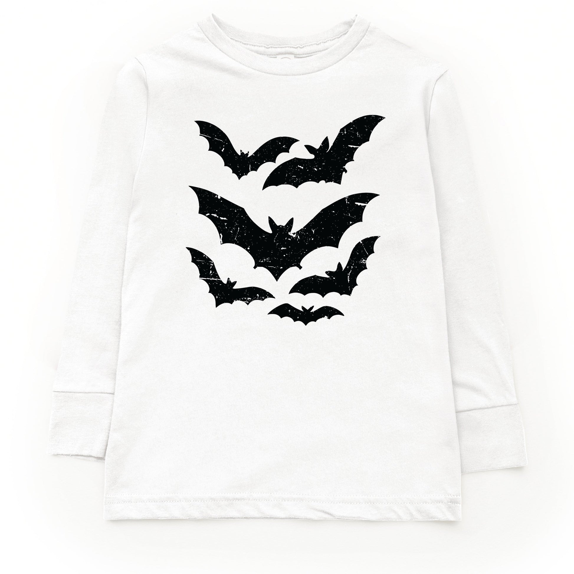 Halloween Bats Distressed - Toddler Long Sleeve Graphic Tee and Youth Long Sleeve Graphic T-Shirt
