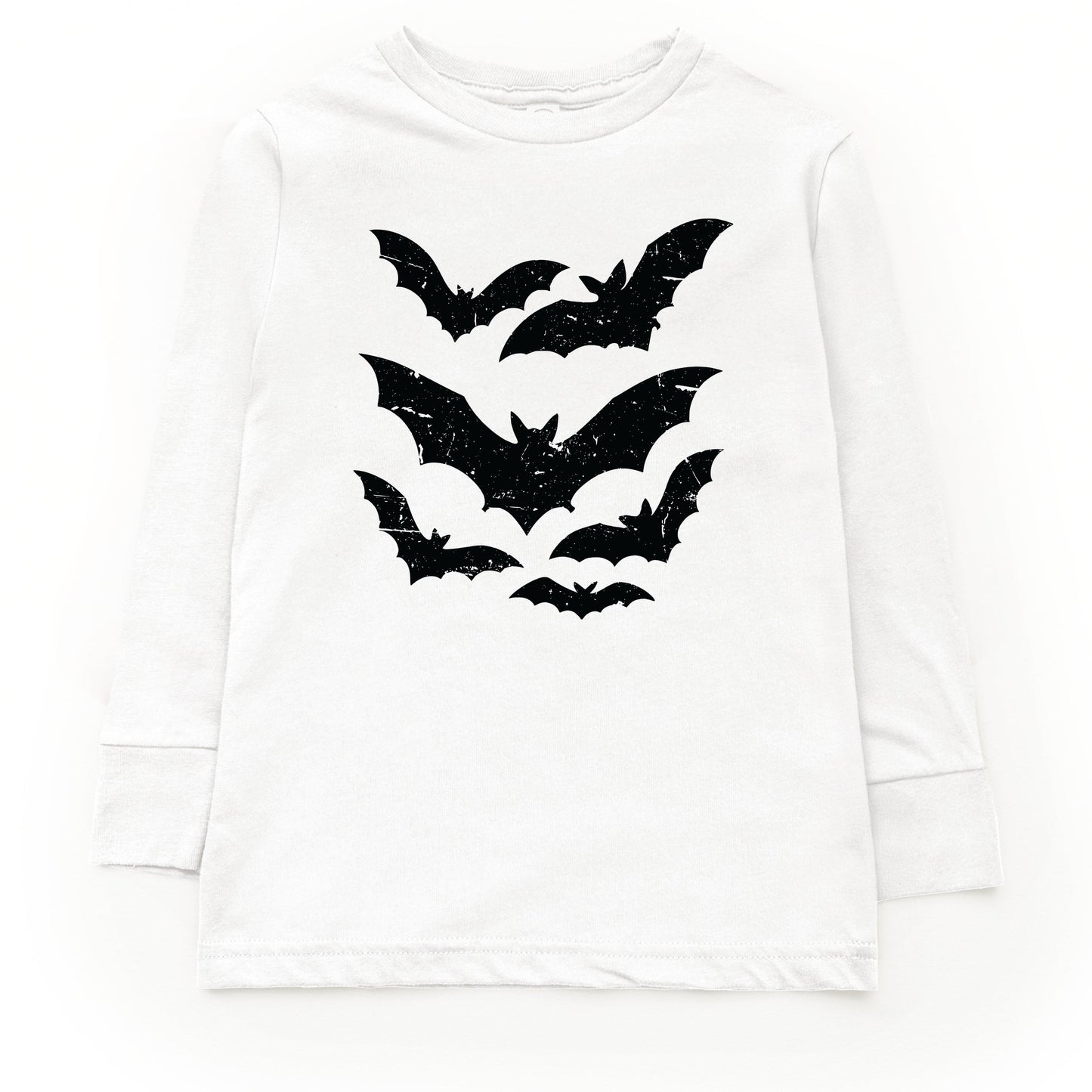 Halloween Bats Distressed - Toddler Long Sleeve Graphic Tee and Youth Long Sleeve Graphic T-Shirt