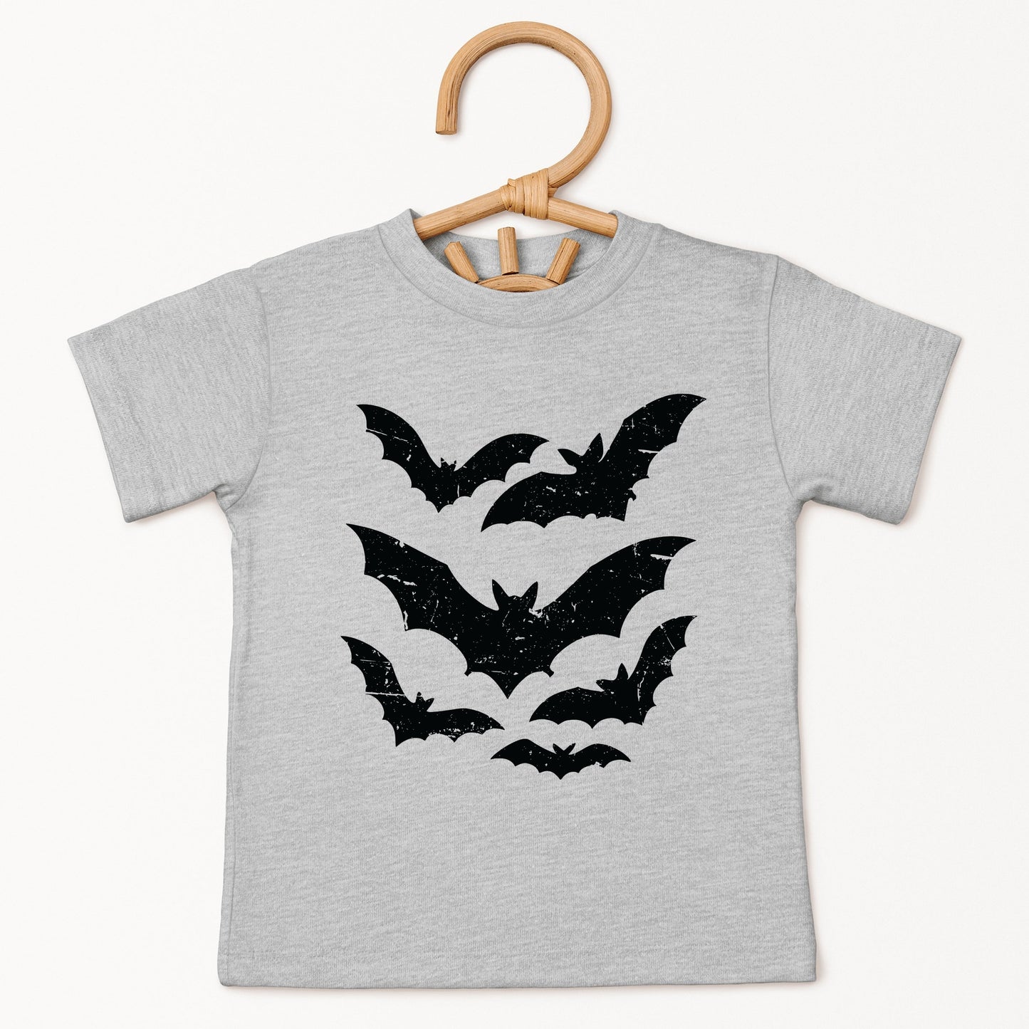 Halloween Bats Distressed - Youth Short Sleeve Graphic T-Shirt and Toddler Short Sleeve Graphic T-Shirt