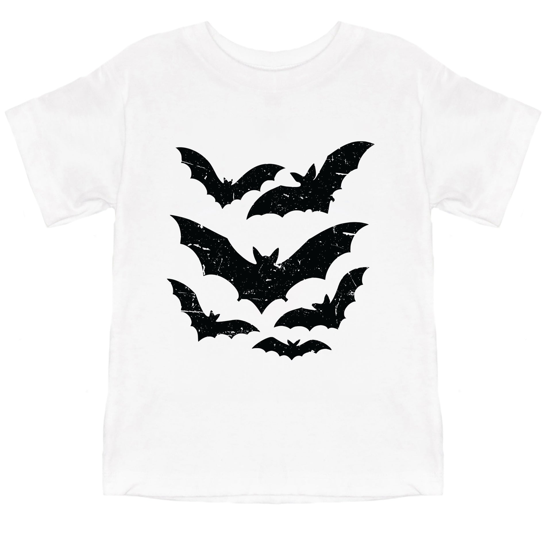 Halloween Bats Distressed - Youth Short Sleeve Graphic T-Shirt and Toddler Short Sleeve Graphic T-Shirt
