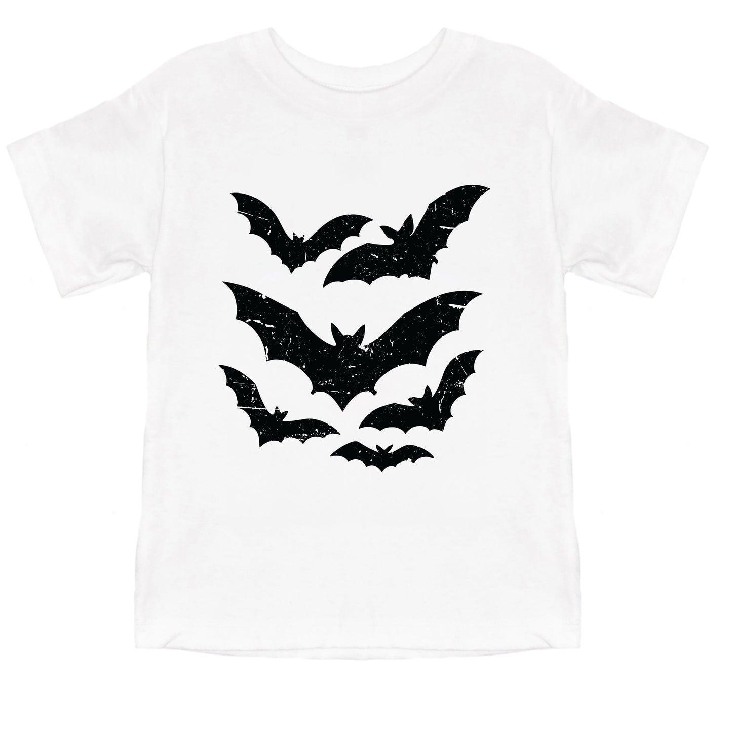 Halloween Bats Distressed - Youth Short Sleeve Graphic T-Shirt and Toddler Short Sleeve Graphic T-Shirt