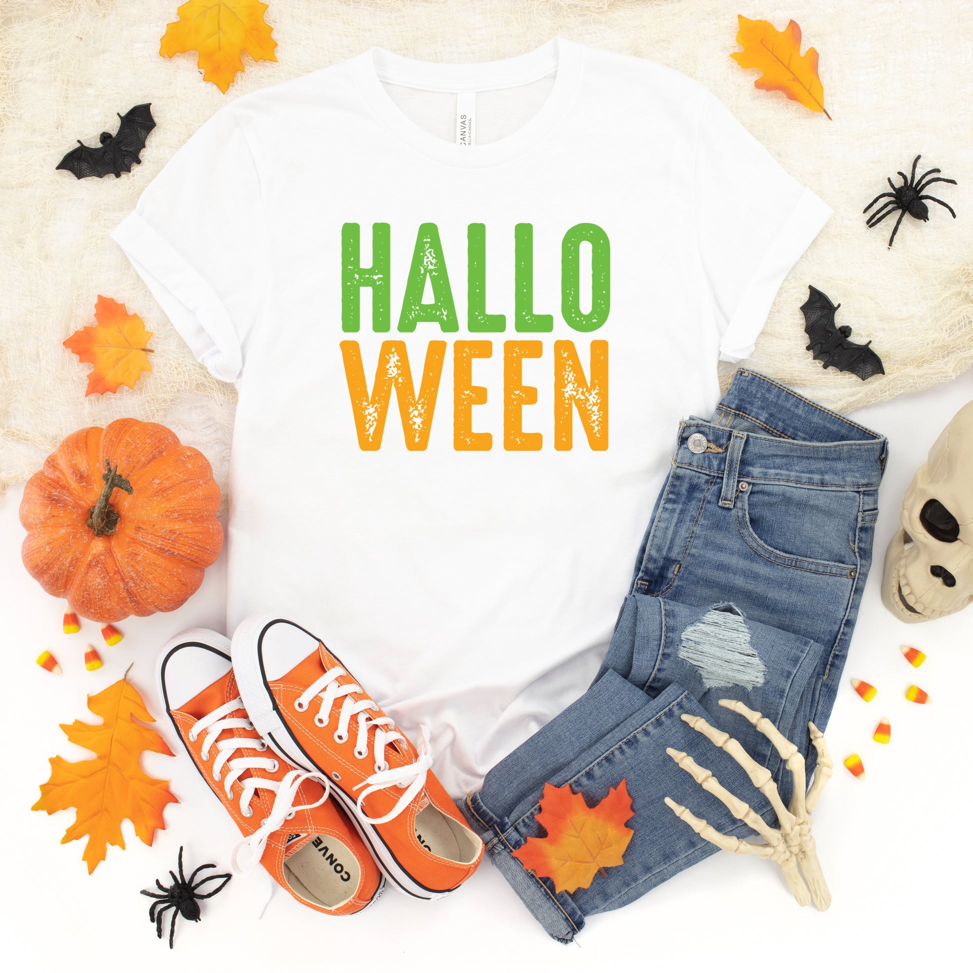 Halloween Bright Distressed - Youth Short Sleeve Graphic T-Shirt and Toddler Short Sleeve Graphic T-Shirt