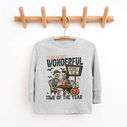 Halloween Wonderful Time of the Year Skeletons - Youth Long Sleeve Graphic T-Shirt and Toddler Long Sleeve Graphic Tee
