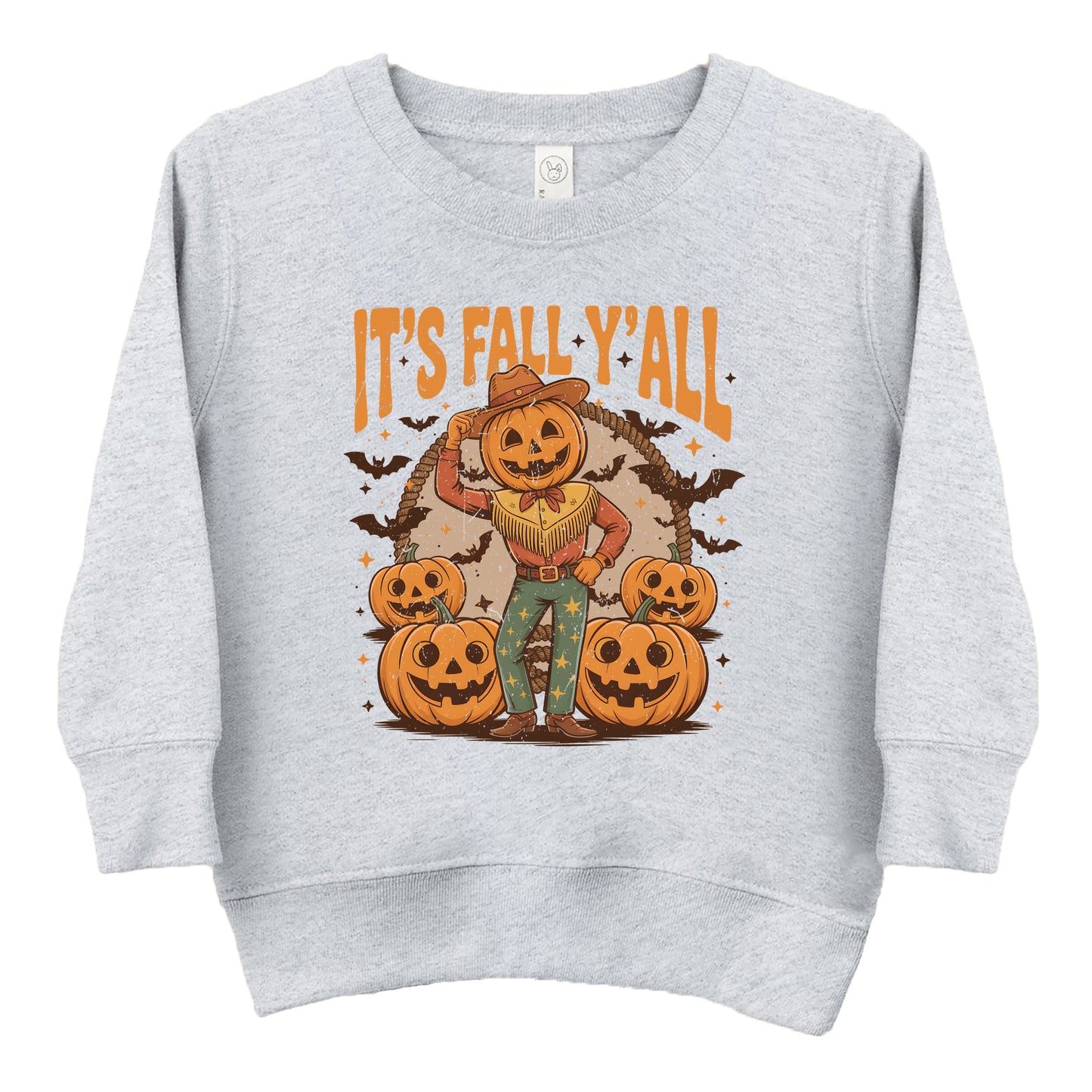 It's Fall Y'all Pumpkin Cowboy - Toddler Graphic Sweatshirt and Youth Graphic Sweatshirt