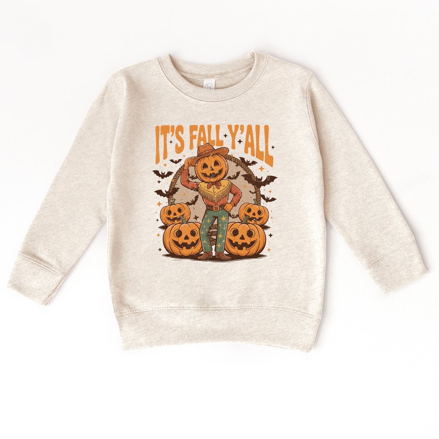 It's Fall Y'all Pumpkin Cowboy - Toddler Graphic Sweatshirt and Youth Graphic Sweatshirt