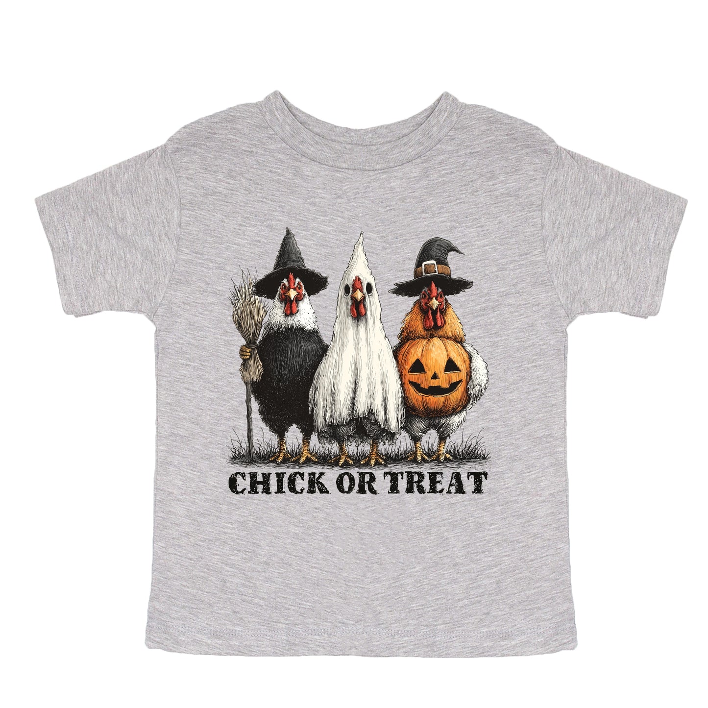 Chick or Treat Halloween Chickens - Youth Short Sleeve Graphic T-Shirt and Toddler Short Sleeve Graphic T-Shirt
