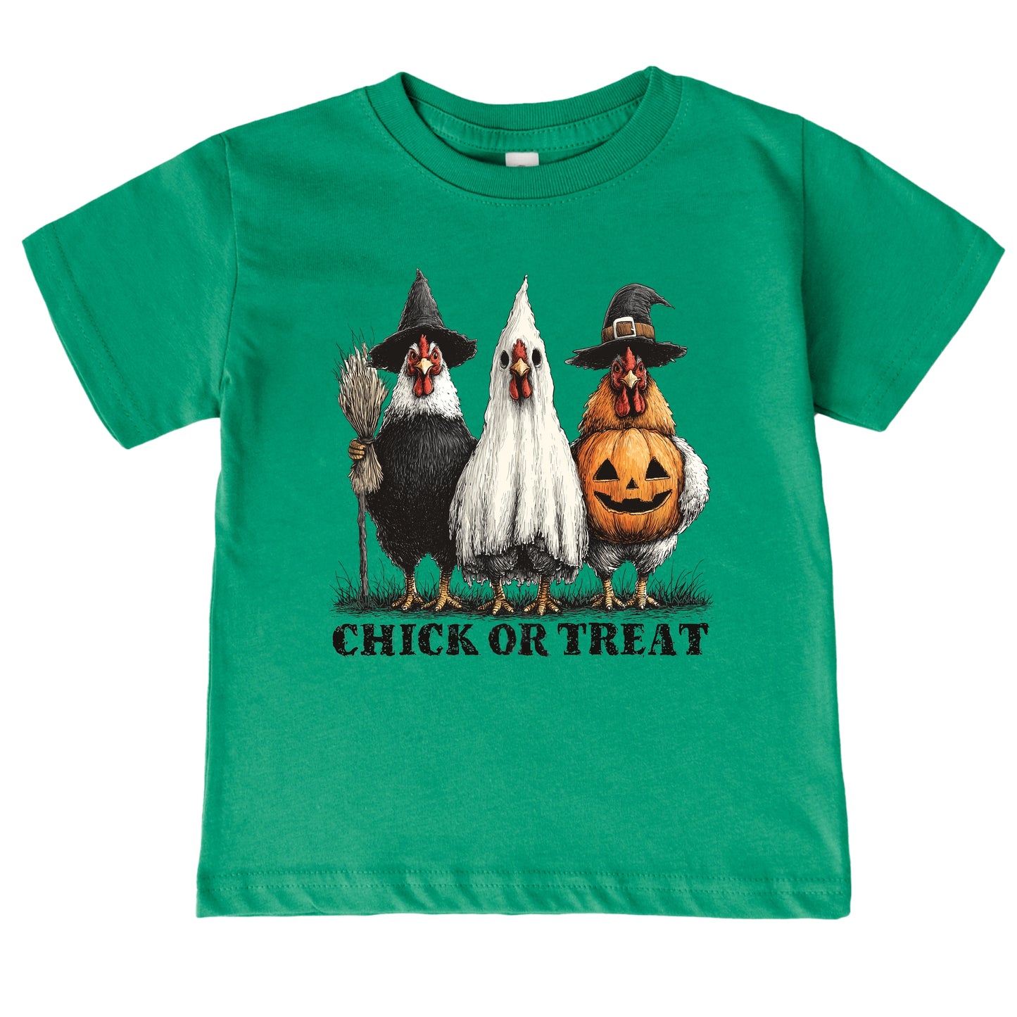Chick or Treat Halloween Chickens - Youth Short Sleeve Graphic T-Shirt and Toddler Short Sleeve Graphic T-Shirt