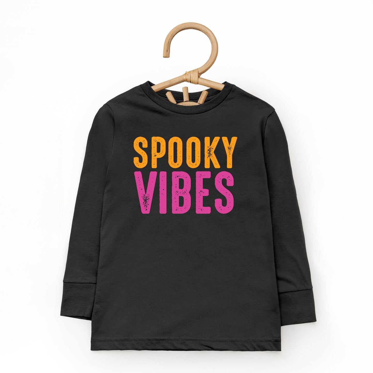 Spooky Vibes Bright Distressed - Toddler Long Sleeve Graphic Tee and Youth Long Sleeve Graphic T-Shirt