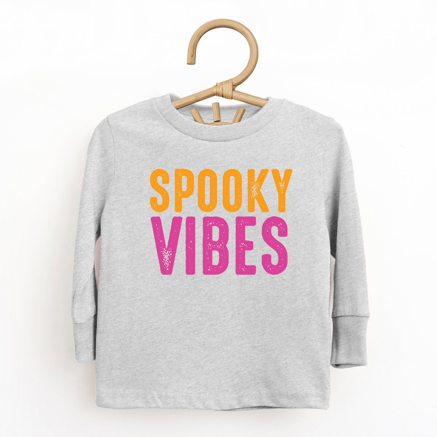 Spooky Vibes Bright Distressed - Toddler Long Sleeve Graphic Tee and Youth Long Sleeve Graphic T-Shirt