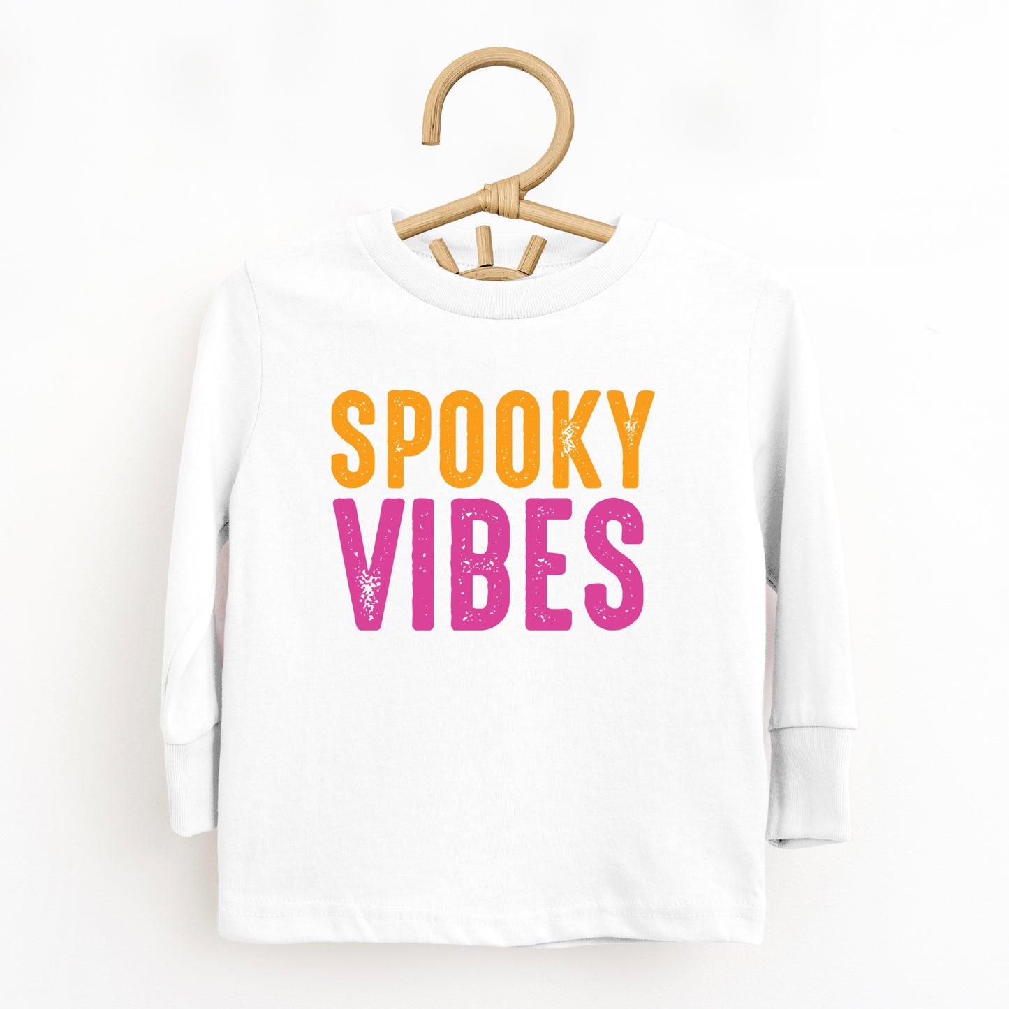 Spooky Vibes Bright Distressed - Toddler Long Sleeve Graphic Tee and Youth Long Sleeve Graphic T-Shirt