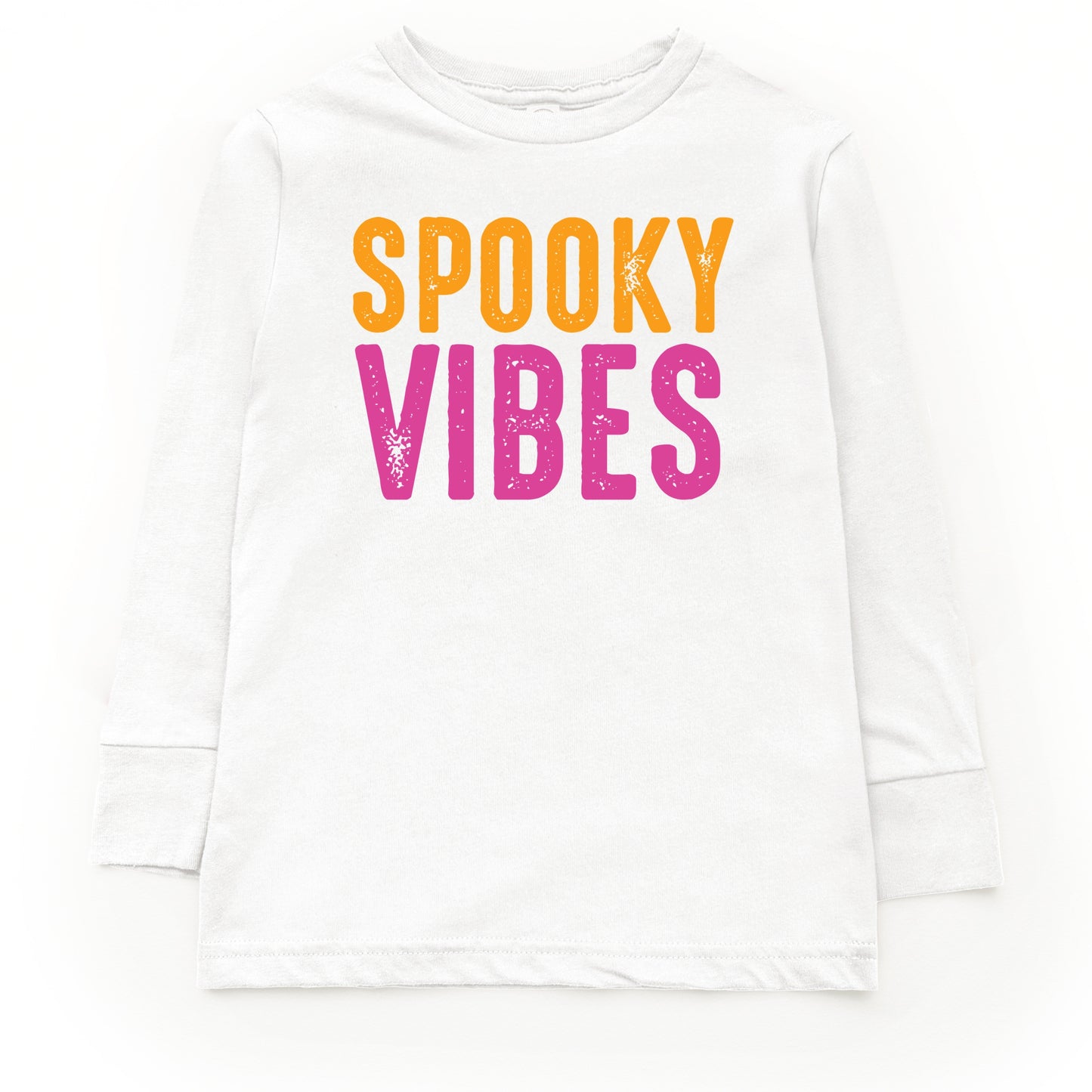 Spooky Vibes Bright Distressed - Toddler Long Sleeve Graphic Tee and Youth Long Sleeve Graphic T-Shirt