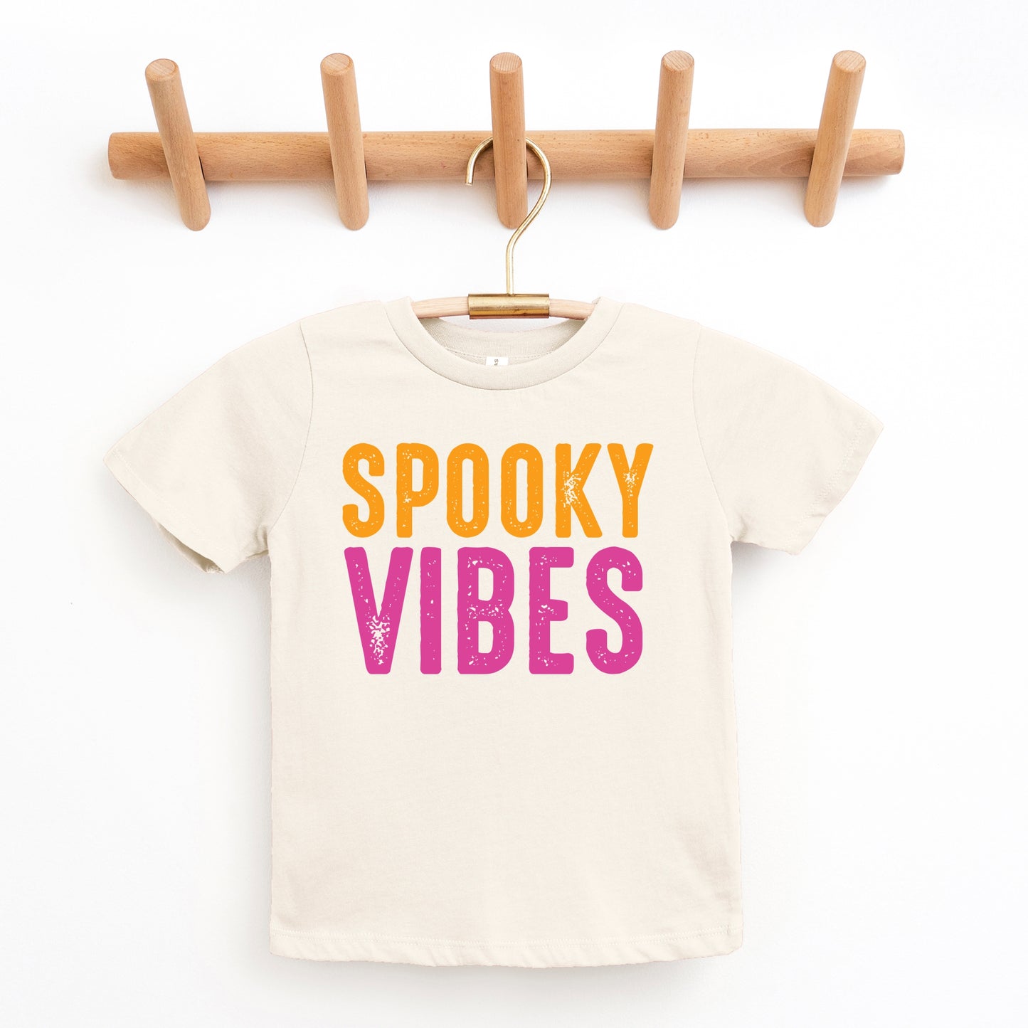Spooky Vibes Bright Distressed - Youth Short Sleeve Graphic T-Shirt and Toddler Short Sleeve Graphic T-Shirt