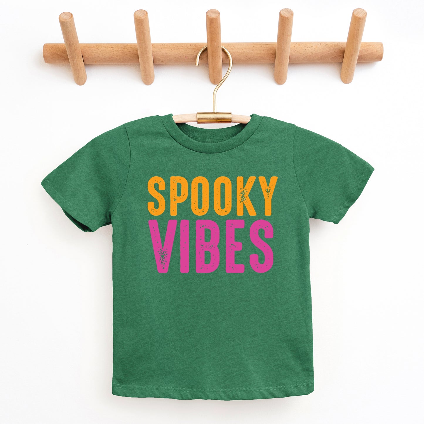 Spooky Vibes Bright Distressed - Youth Short Sleeve Graphic T-Shirt and Toddler Short Sleeve Graphic T-Shirt