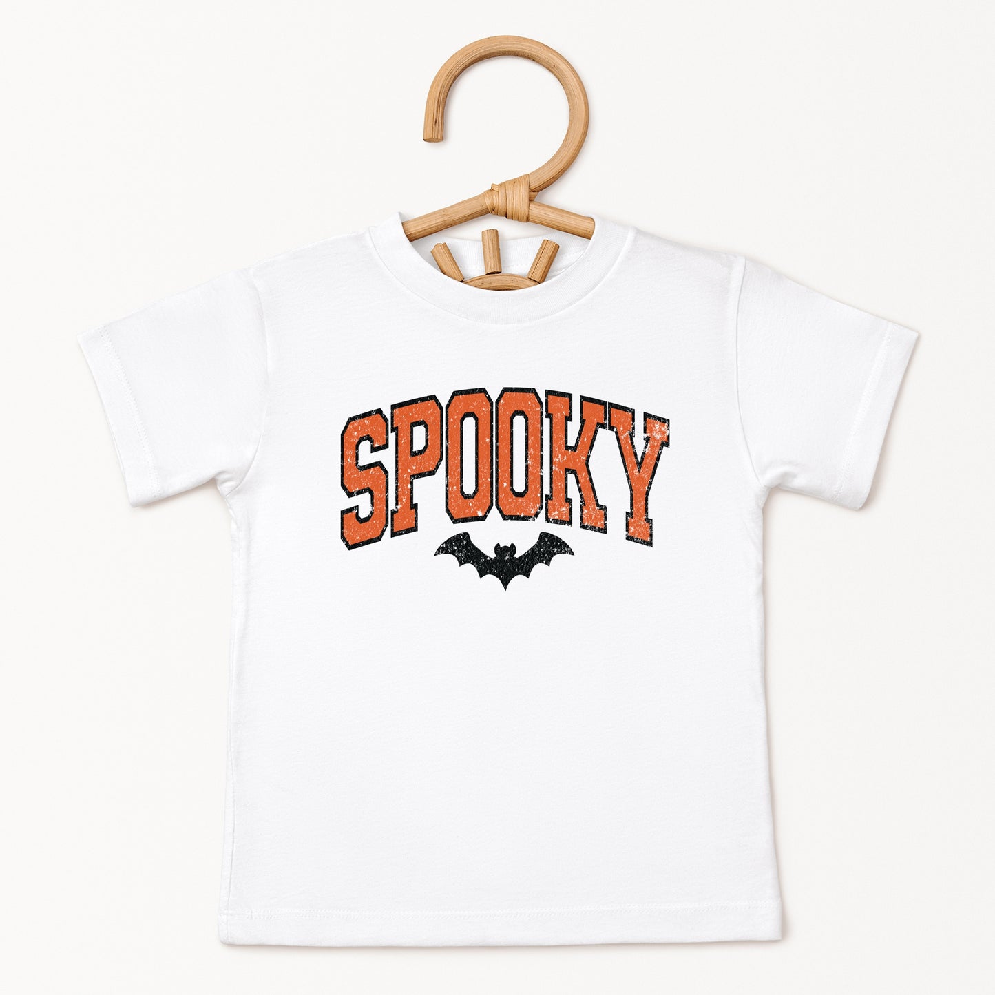 Varsity Spooky Bat Distressed - Youth Short Sleeve Graphic T-Shirt and Toddler Short Sleeve Graphic T-Shirt