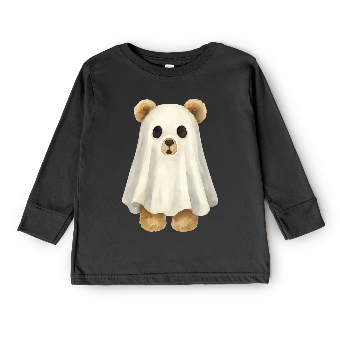 Watercolor Ghost Bear - Kids Youth Long Sleeve Tee and Kids Toddler Long Sleeve Tee