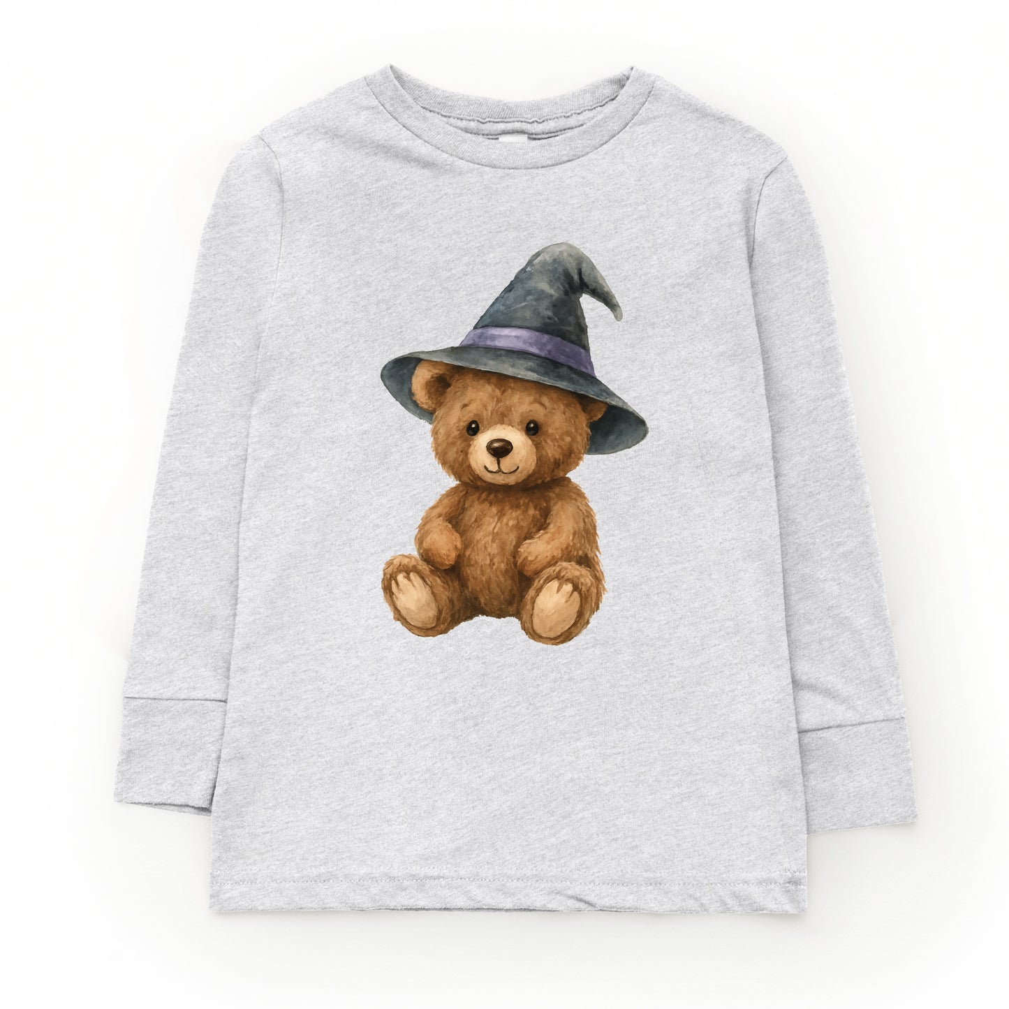 Watercolor Witchy Bear - Kids Toddler Long Sleeve Tee and Kids Youth Long Sleeve Tee