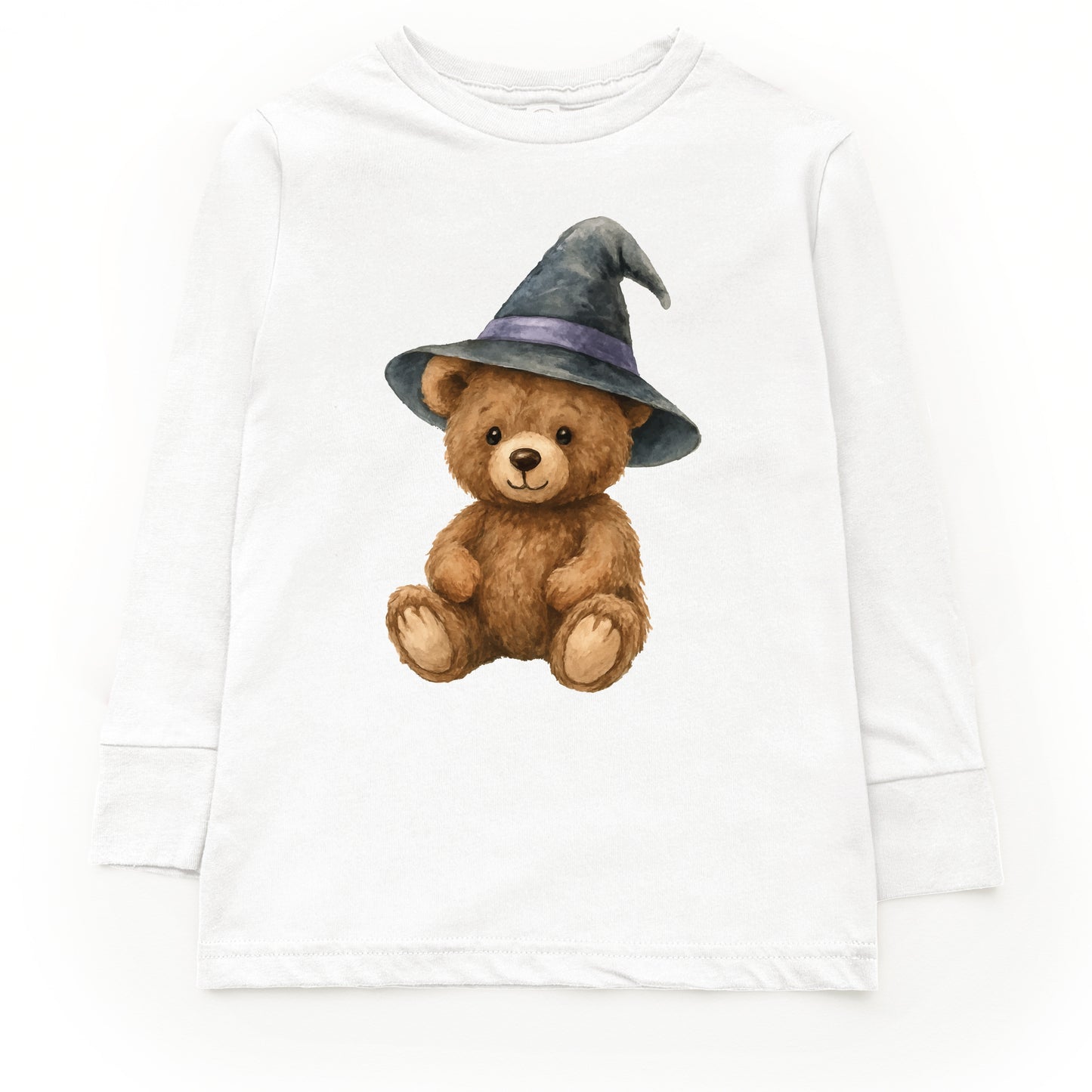 Watercolor Witchy Bear - Kids Toddler Long Sleeve Tee and Kids Youth Long Sleeve Tee