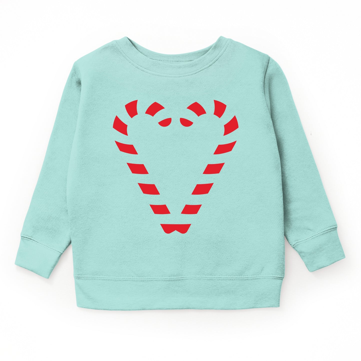 Candy Cane Heart - Toddler Graphic Sweatshirt and Youth Graphic Sweatshirt