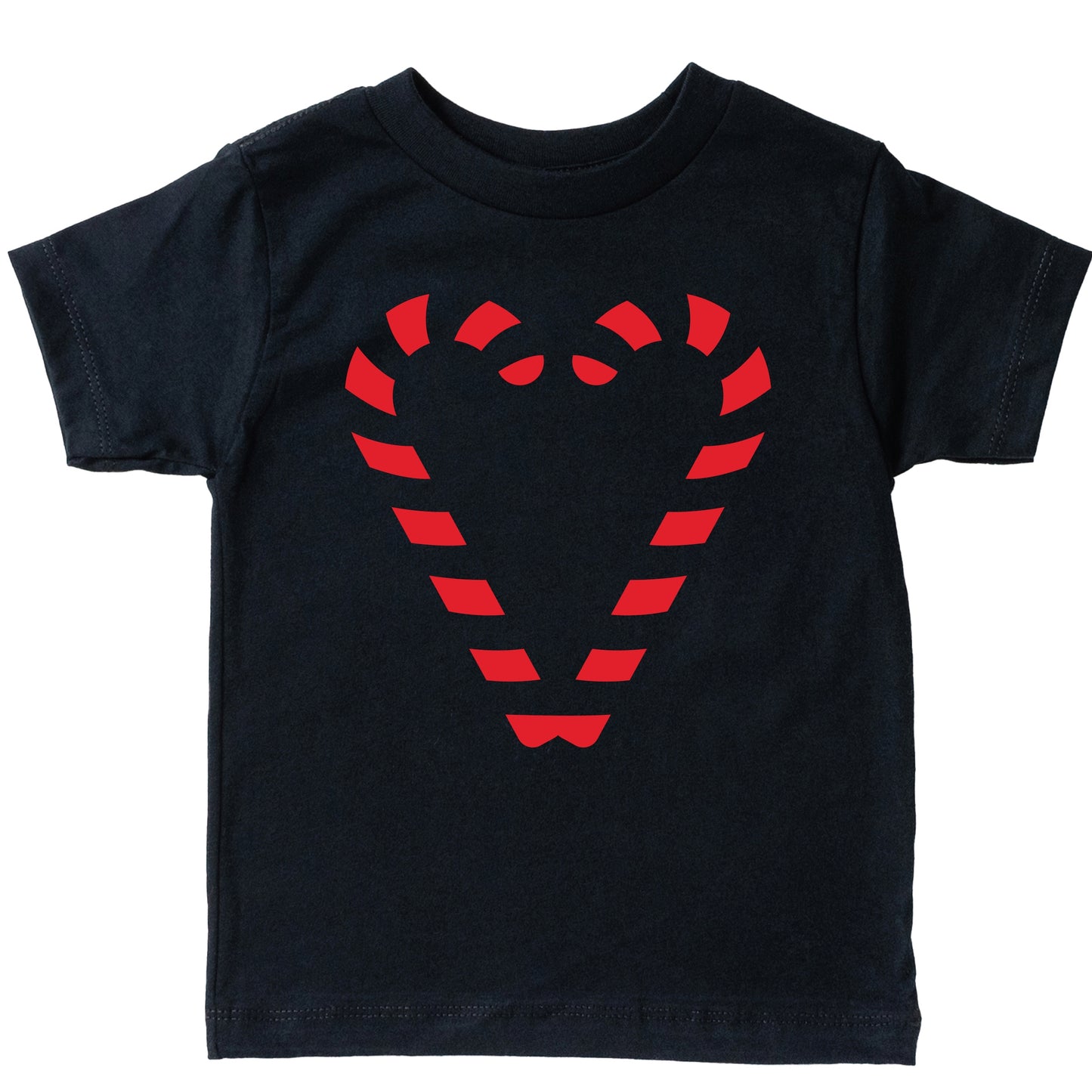 Candy Cane Heart - Youth Short Sleeve Graphic T-Shirt and Toddler Short Sleeve Graphic T-Shirt
